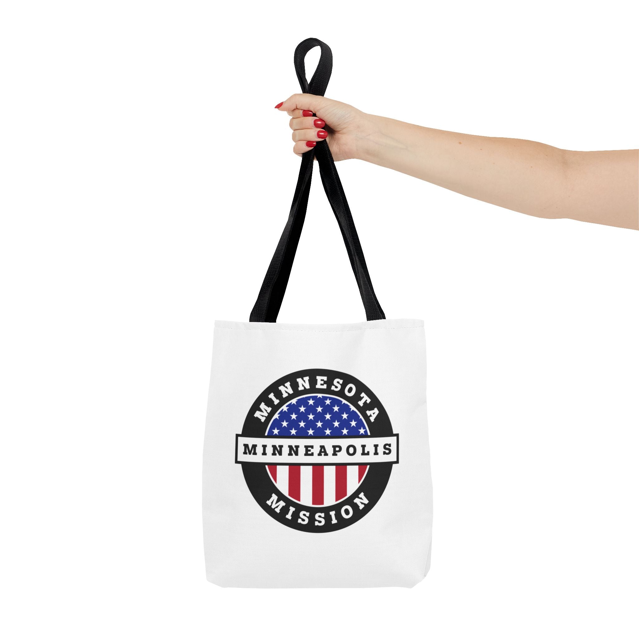 Minnesota Minneapolis Mission USA Flag Logo Tote Bag White - Mission Wishlist - LDS Missionary Gift Store