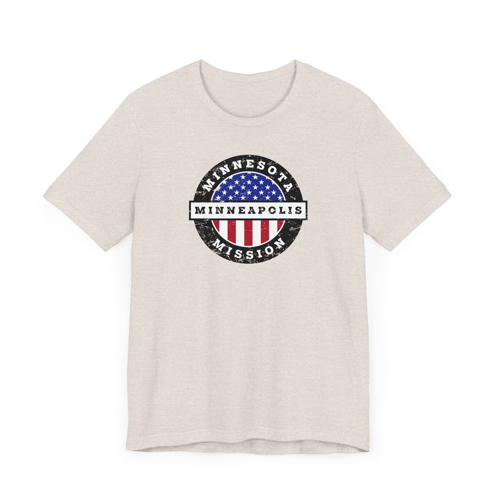 Minnesota Minneapolis Mission Vintage Circular USA Flag T-Shirt - Latter-Day Saint LDS Missionary Gift - Book of Mormon