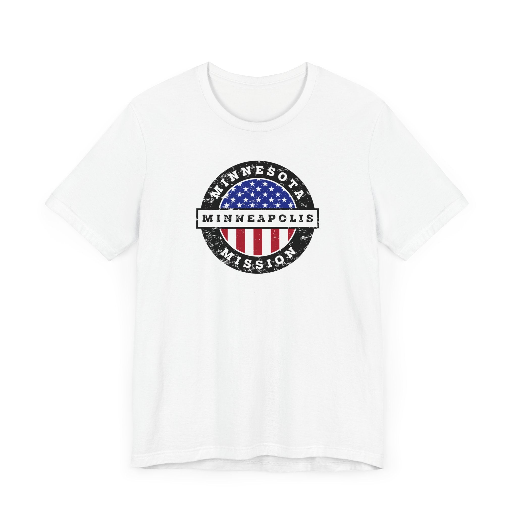 Minnesota Minneapolis Mission Vintage Circular USA Flag T-Shirt - Latter-Day Saint LDS Missionary Gift - Book of Mormon