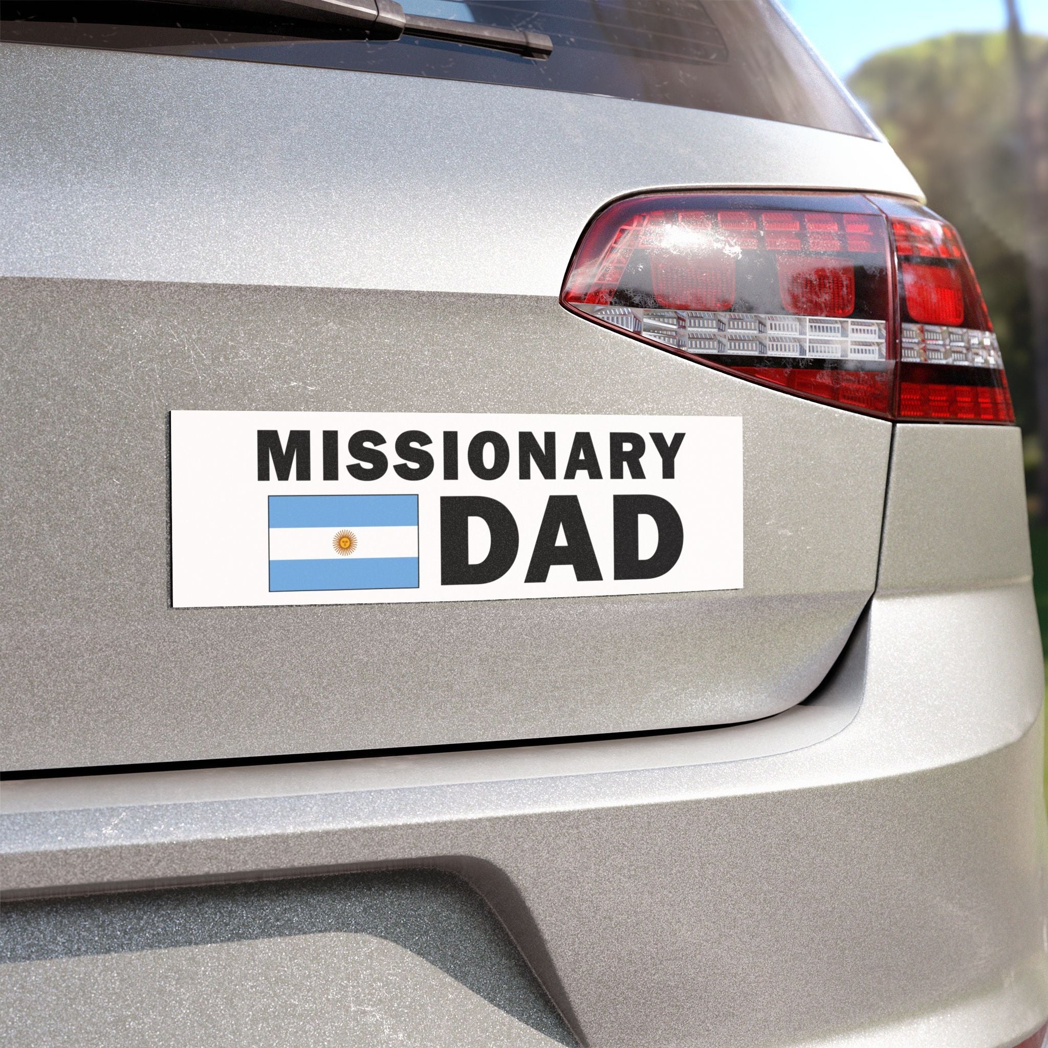 Missionary DAD Flag of Argentina Magnetic Bumper Sticker - Latter-Day Saint LDS Missionary Gift - Book of Mormon
