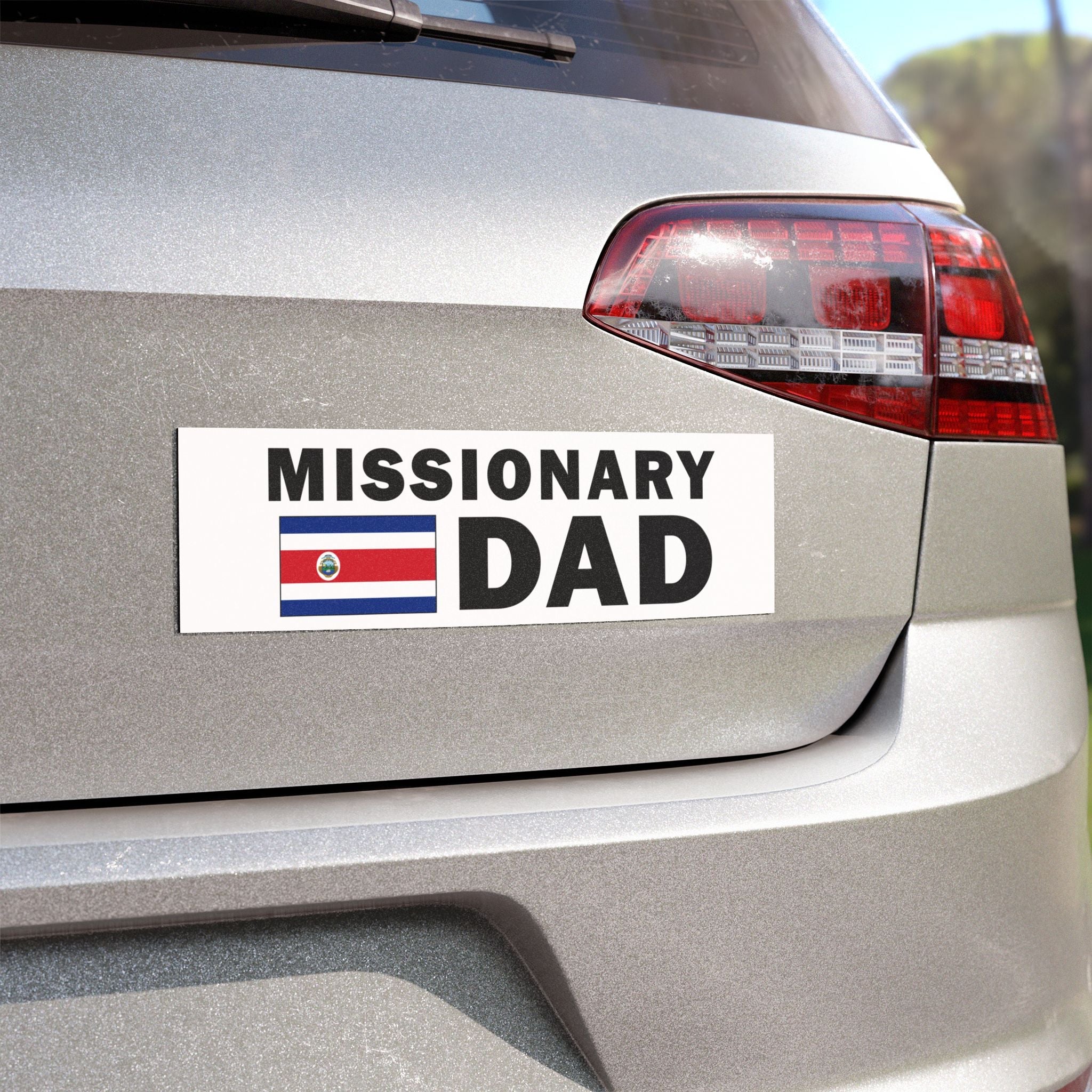 Missionary DAD Flag of Costa Rica Magnetic Bumper Sticker - Mission Wishlist - LDS Missionary Gift Store