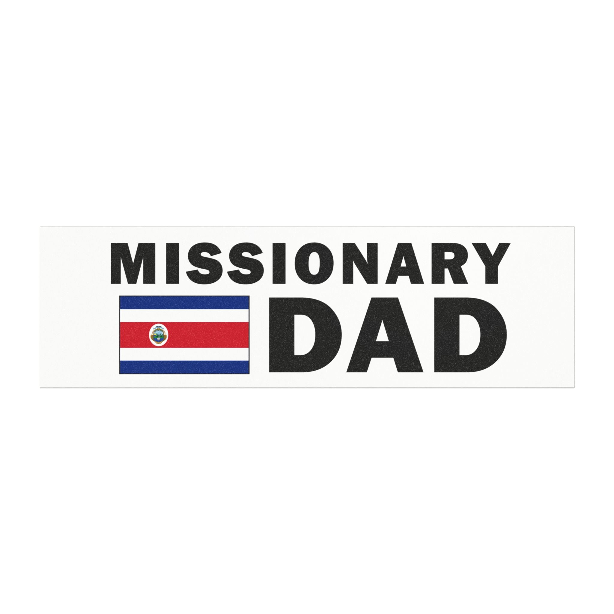 Missionary DAD Flag of Costa Rica Magnetic Bumper Sticker - Mission Wishlist - LDS Missionary Gift Store