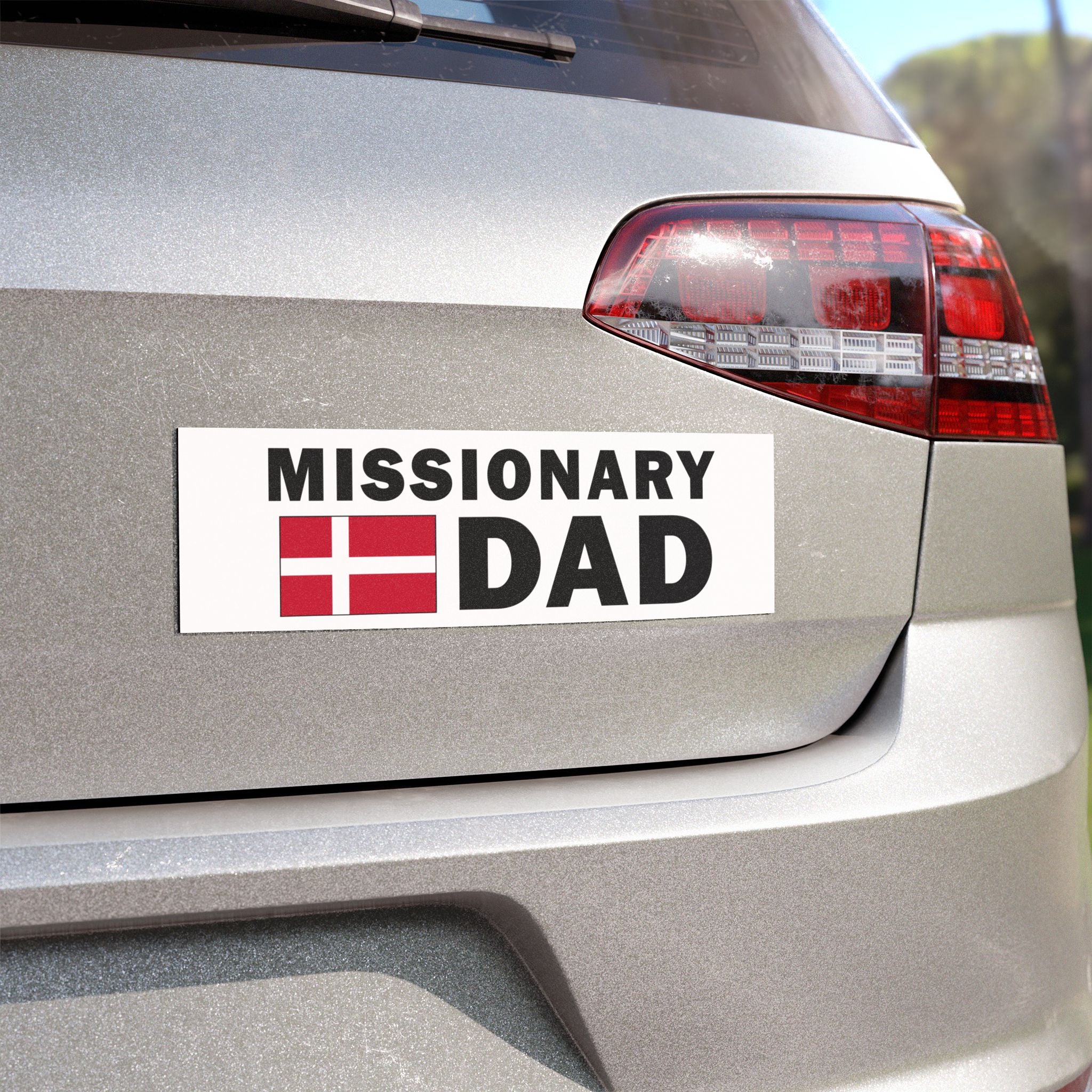 Missionary DAD Flag of Denmark Magnetic Bumper Sticker - Mission Wishlist - LDS Missionary Gift Store