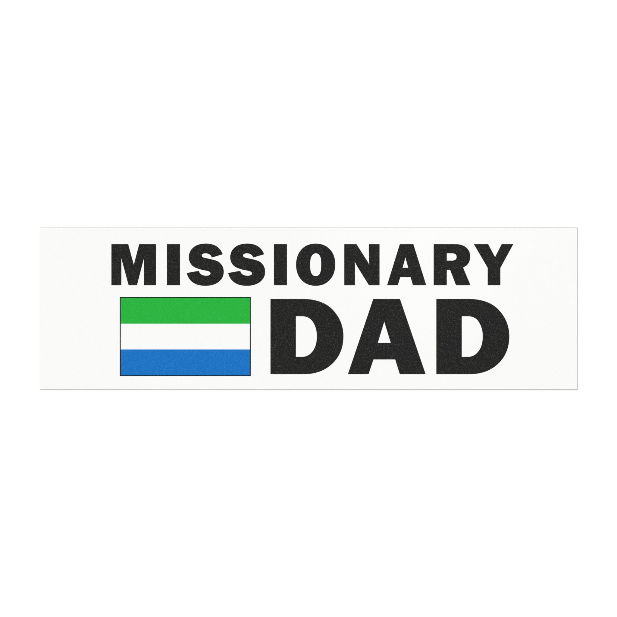 Missionary DAD Flag of Sierra Leone Magnetic Bumper Sticker - Mission Wishlist - LDS Missionary Gift Store