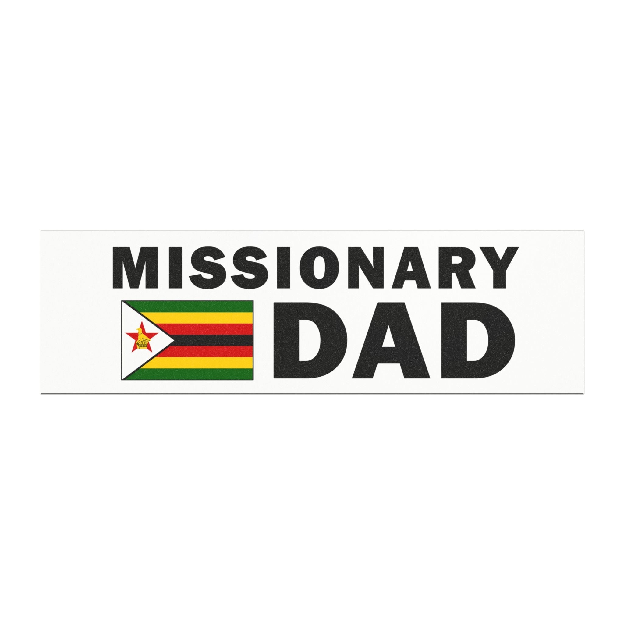 Missionary DAD Flag of Zimbabwe Magnetic Bumper Sticker - Mission Wishlist - LDS Missionary Gift Store