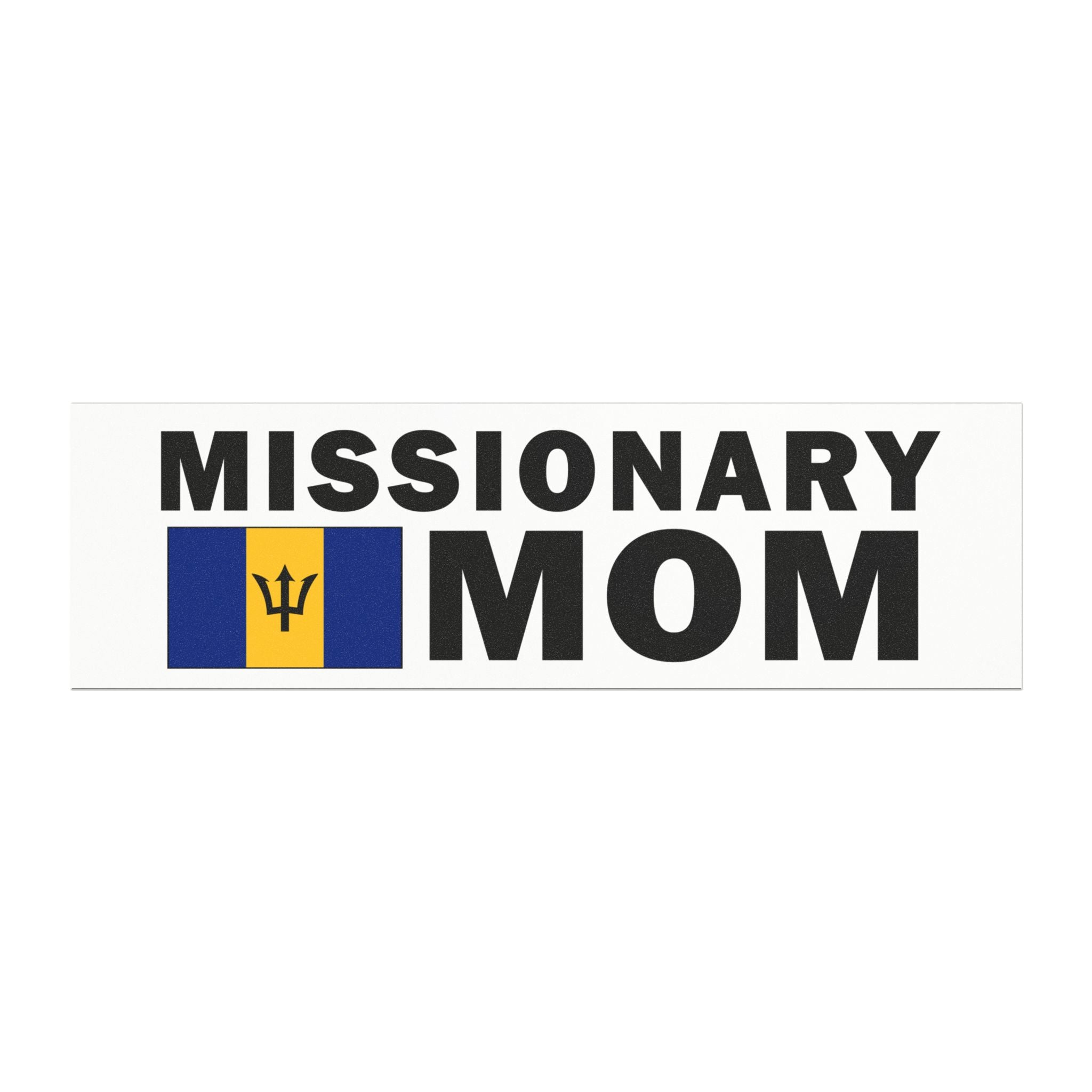 Missionary MOM Flag of Barbados Magnetic Bumper Sticker - Mission Wishlist - LDS Missionary Gift Store