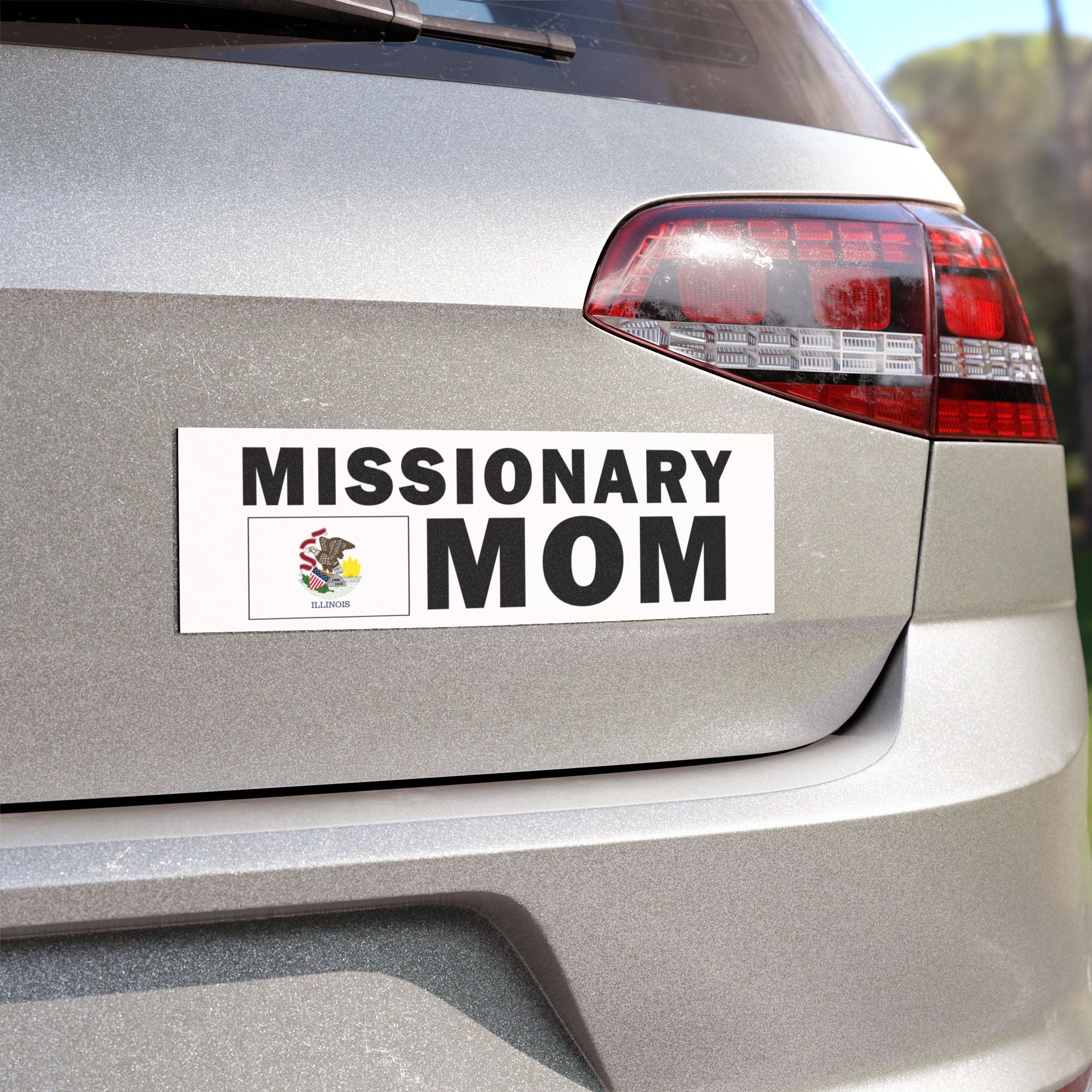 Missionary MOM Flag of Illinois Magnetic Bumper Sticker - Mission Wishlist - LDS Missionary Gift Store