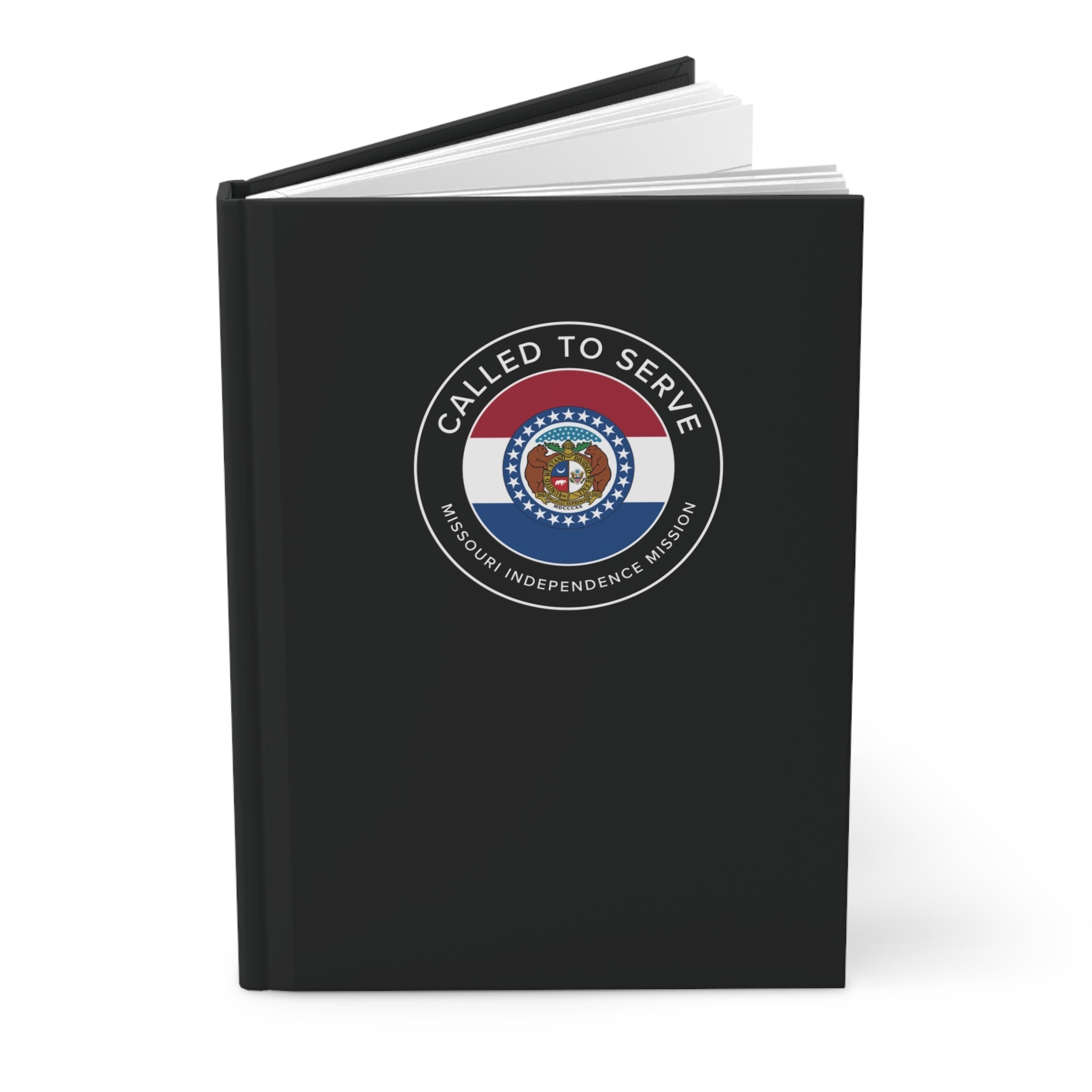 Missouri Independence Mission Circle Flag Called to Serve Black Hardcover Journal Matte - Latter-Day Saint LDS Missionary Gift - Book of Mormon