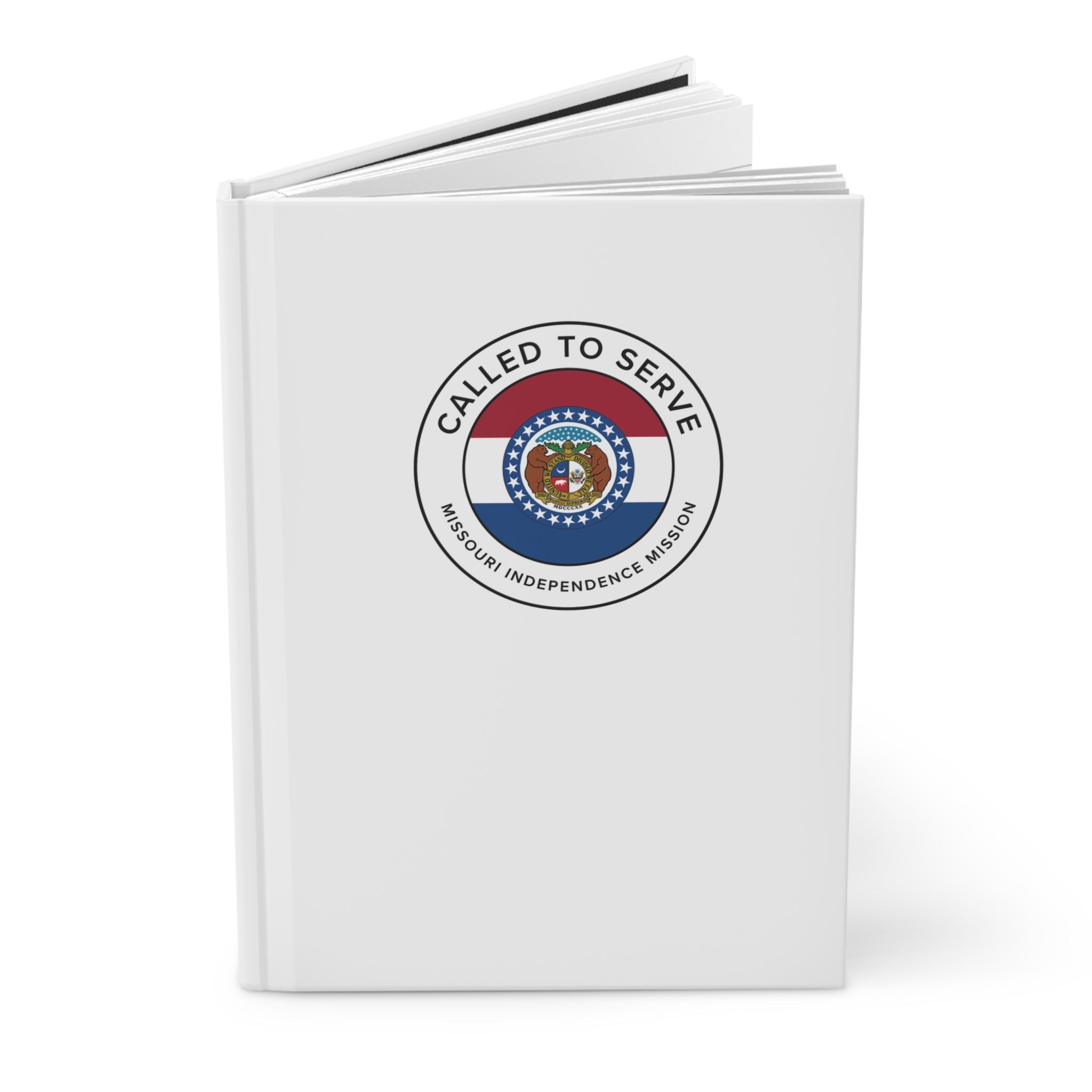 Missouri Independence Mission Circle Flag Called to Serve White Hardcover Journal Matte - Latter-Day Saint LDS Missionary Gift - Book of Mormon