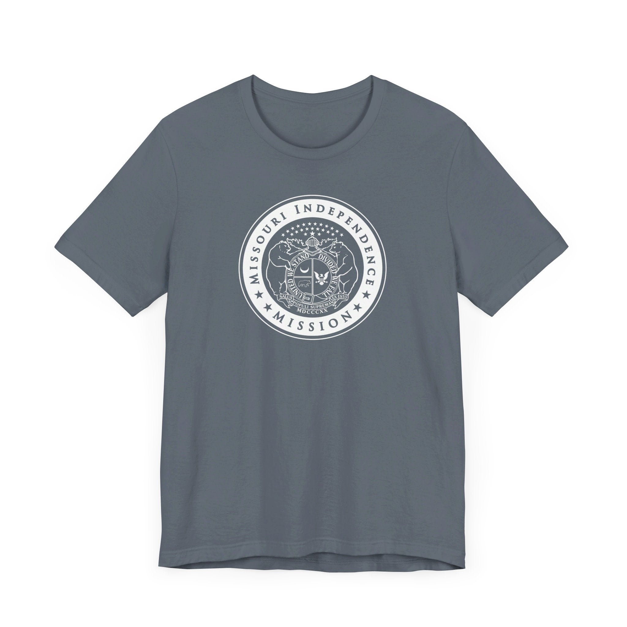 Missouri Independence Mission Circular Monochrome Logo T-Shirt - Mission Wishlist - LDS Missionary Gift Store