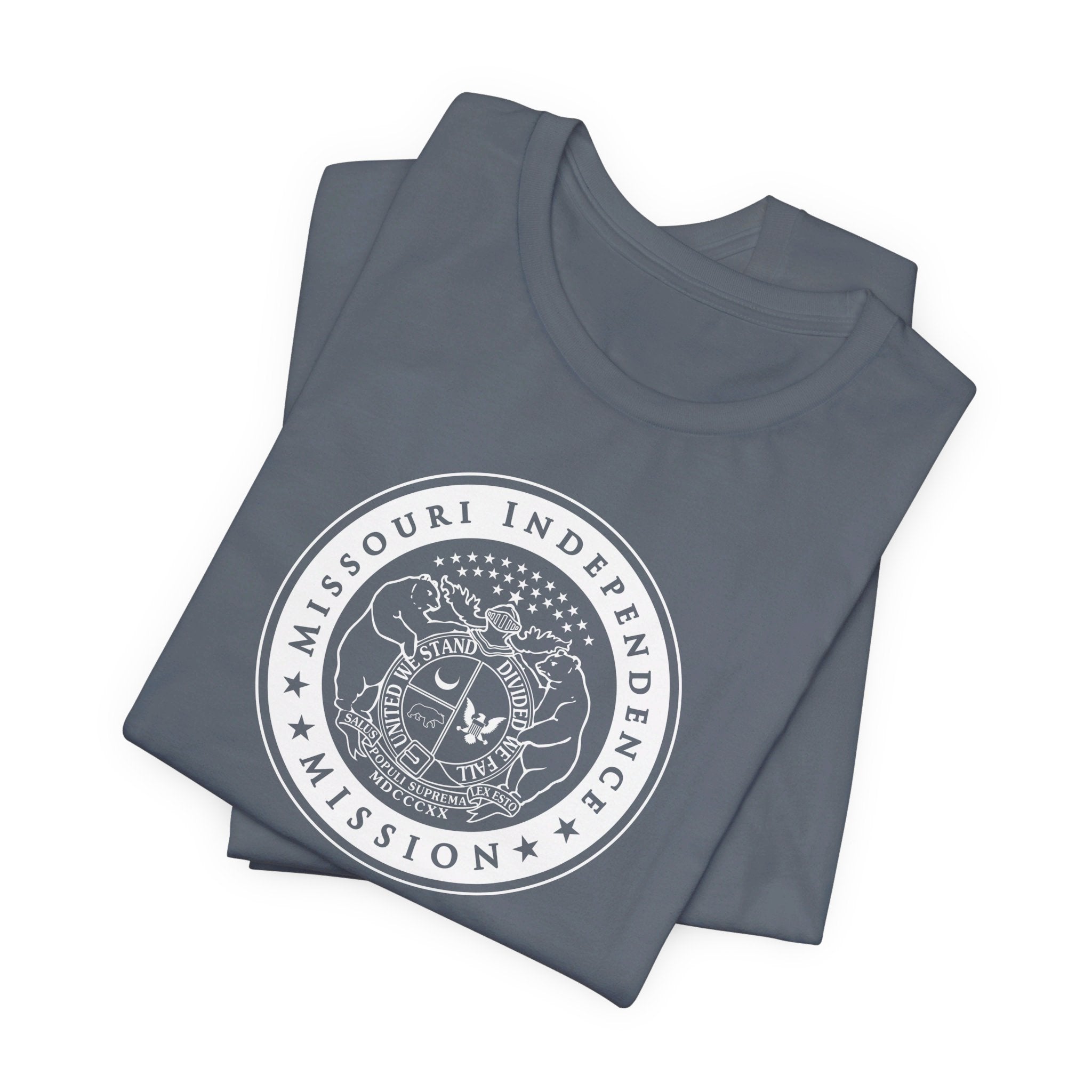 Missouri Independence Mission Circular Monochrome Logo T-Shirt - Mission Wishlist - LDS Missionary Gift Store