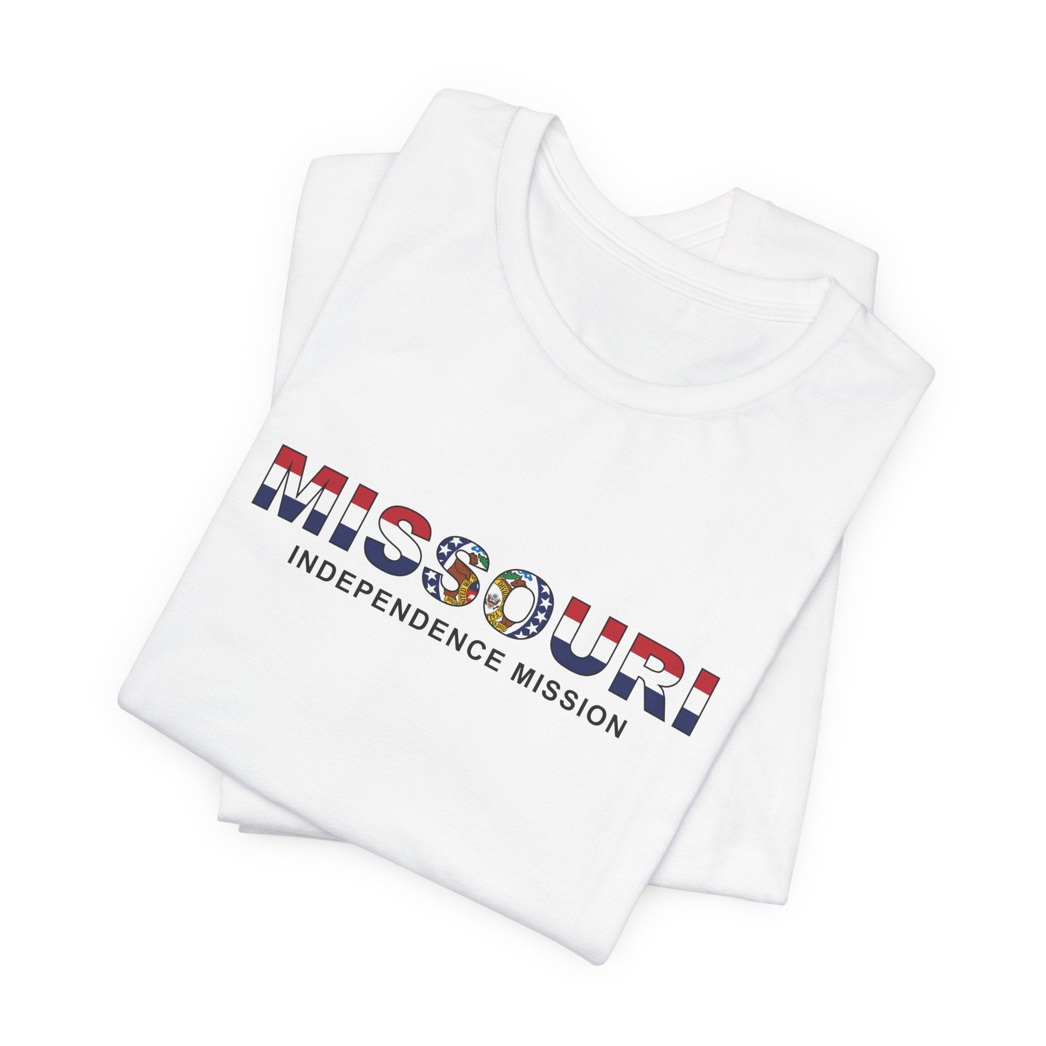 Missouri Independence Mission Flag Title T-shirt - Latter-Day Saint LDS Missionary Gift - Book of Mormon