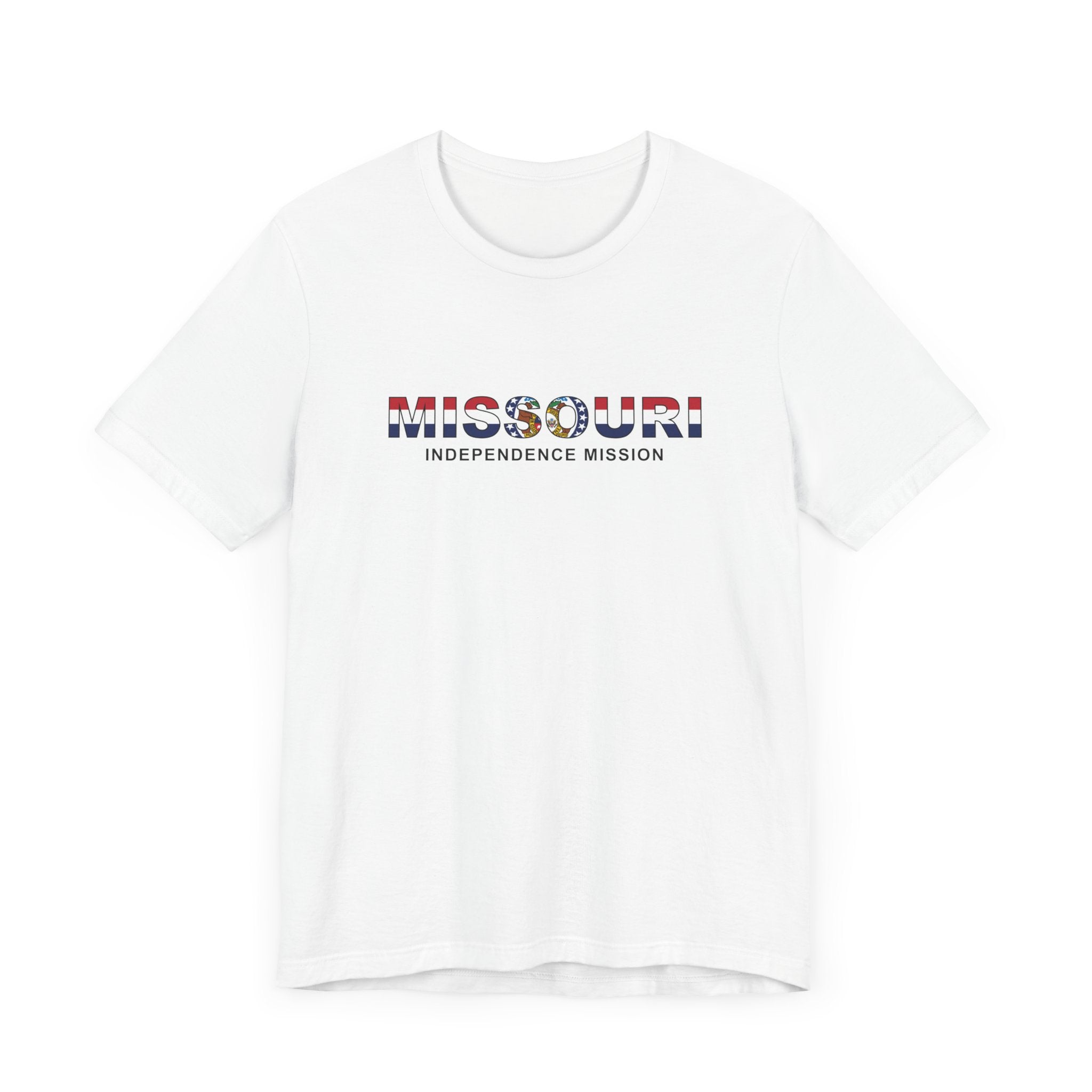 Missouri Independence Mission Flag Title T-shirt - Latter-Day Saint LDS Missionary Gift - Book of Mormon
