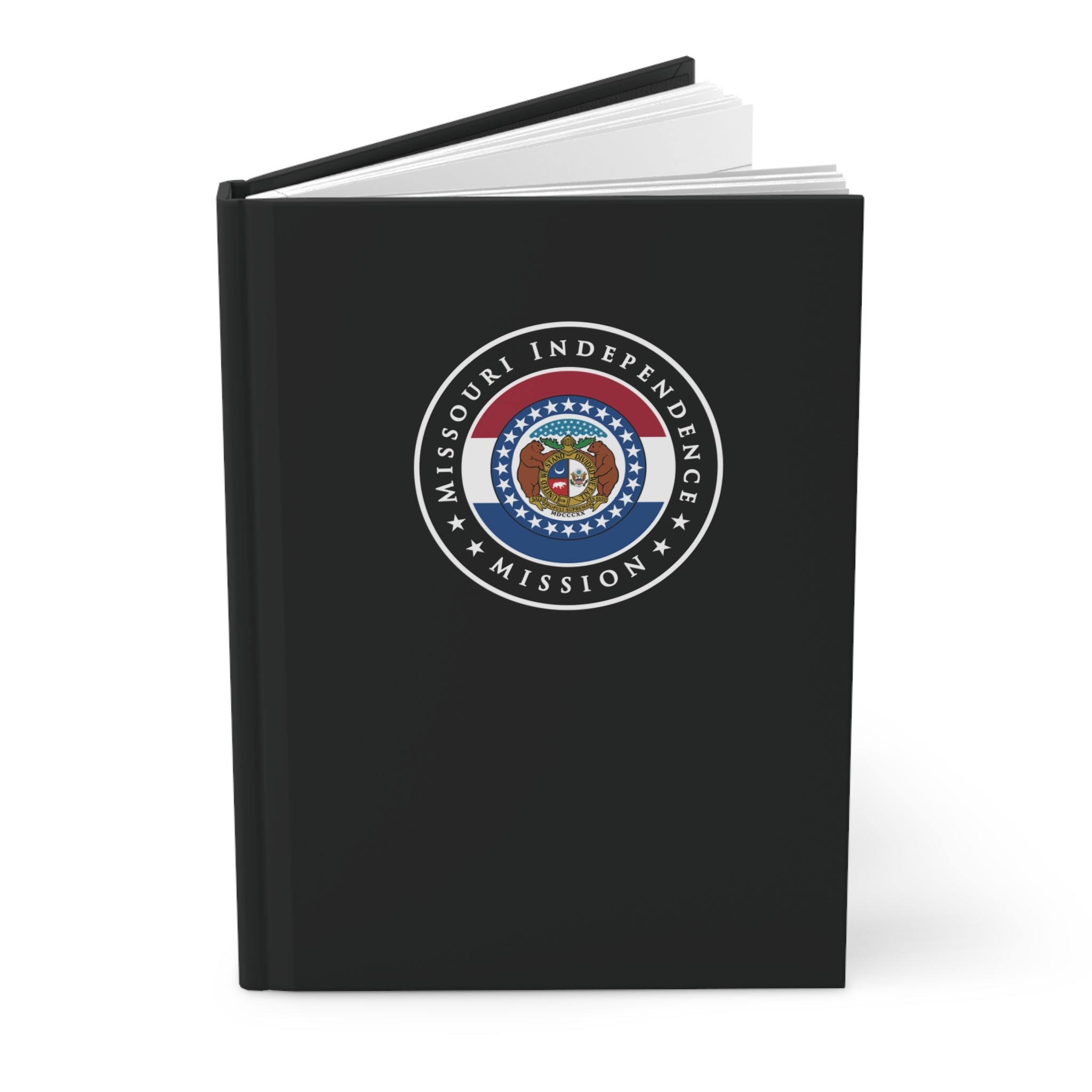 Missouri Independence Mission Logo Design Black Hardcover Journal Matte - Latter-Day Saint LDS Missionary Gift - Book of Mormon