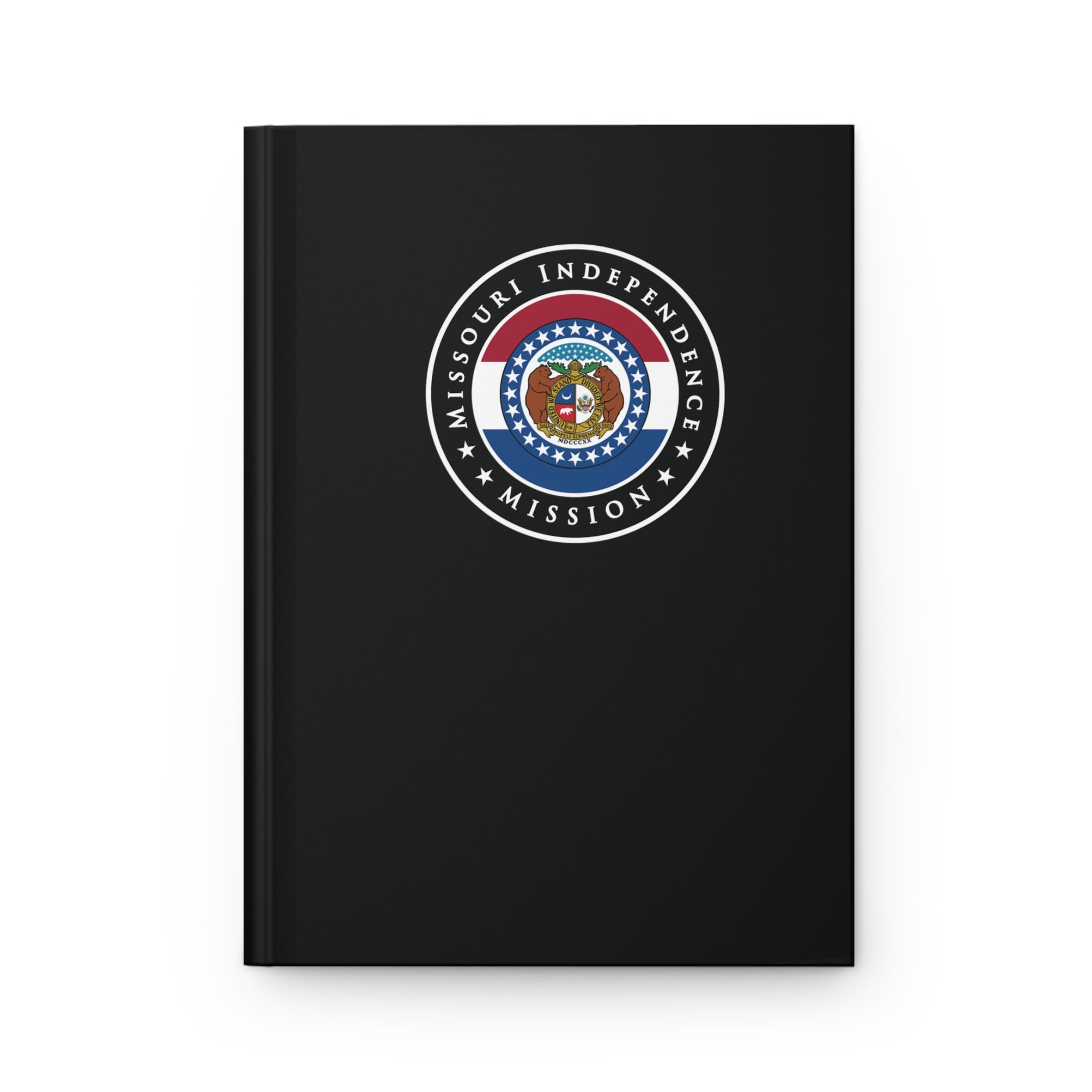 Missouri Independence Mission Logo Design Black Hardcover Journal Matte - Latter-Day Saint LDS Missionary Gift - Book of Mormon