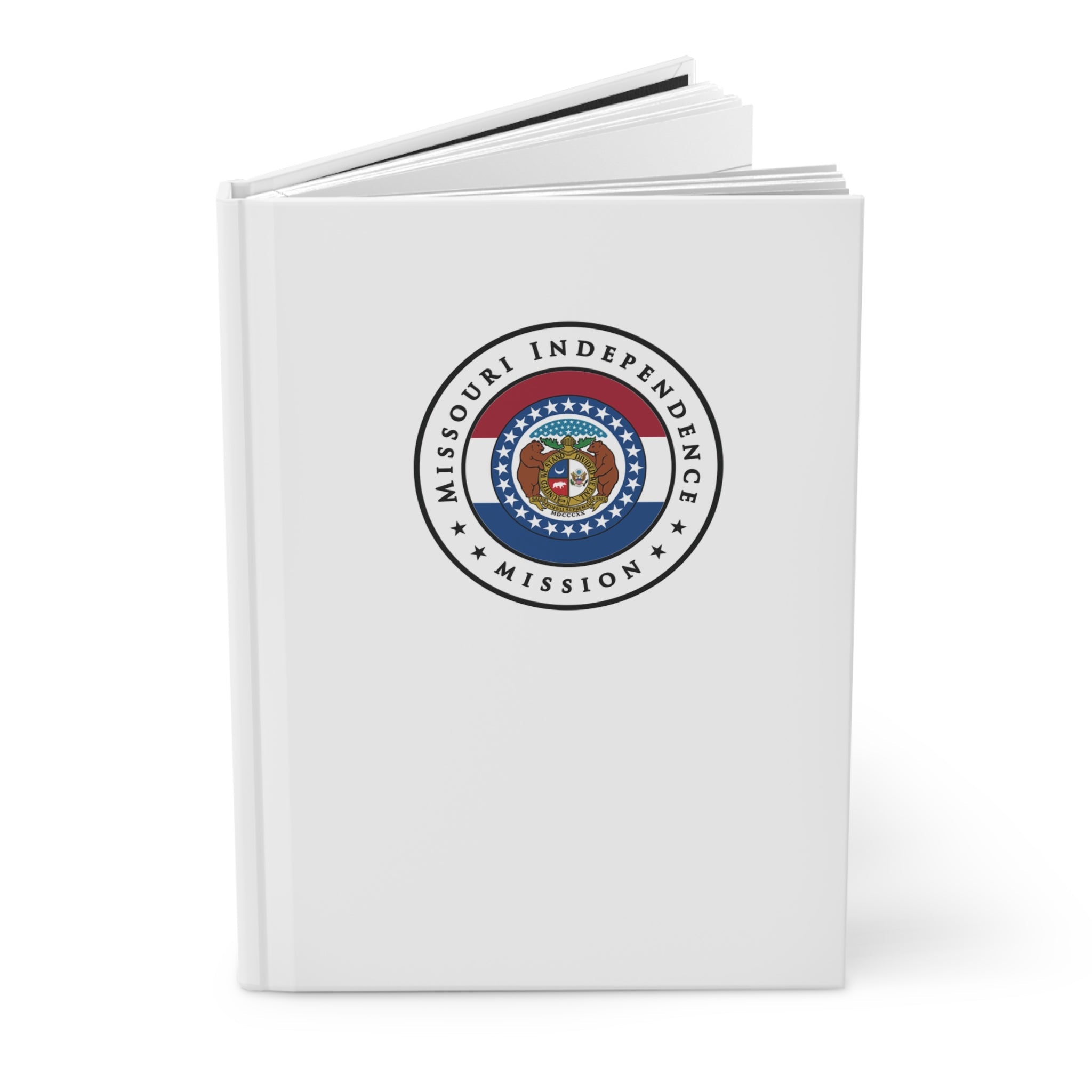 Missouri Independence Mission Logo Design White Hardcover Journal Matte - Latter-Day Saint LDS Missionary Gift - Book of Mormon