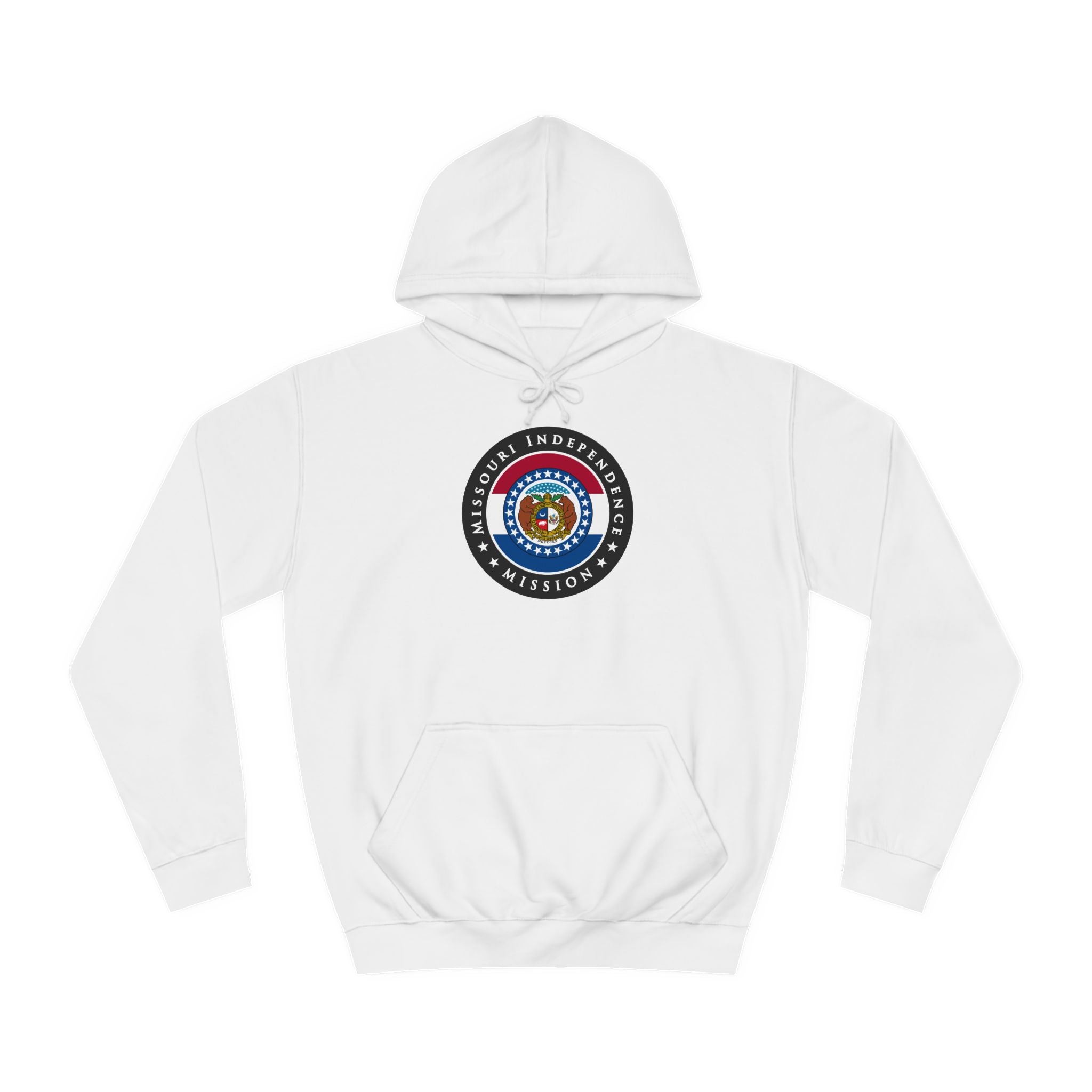 Missouri Independence Mission State Flag Logo (Black Border) College Hoodie - Mission Wishlist - LDS Missionary Gift Store