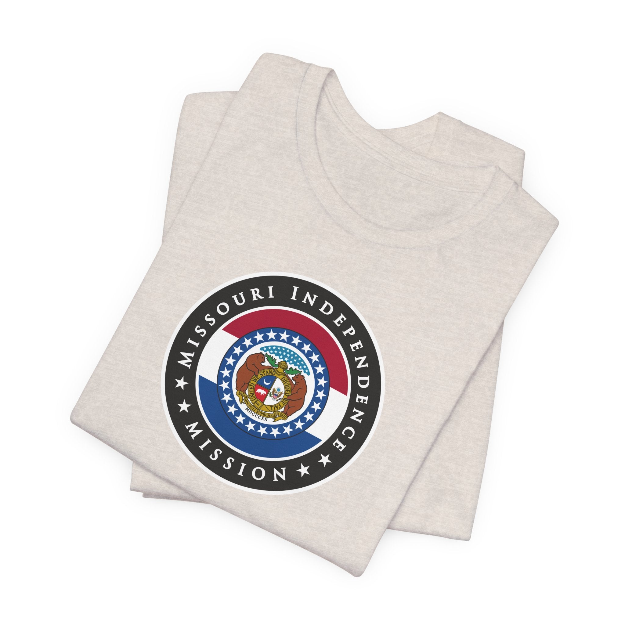 Missouri Independence Mission State Flag Logo (Black Border) T-shirt - Mission Wishlist - LDS Missionary Gift Store