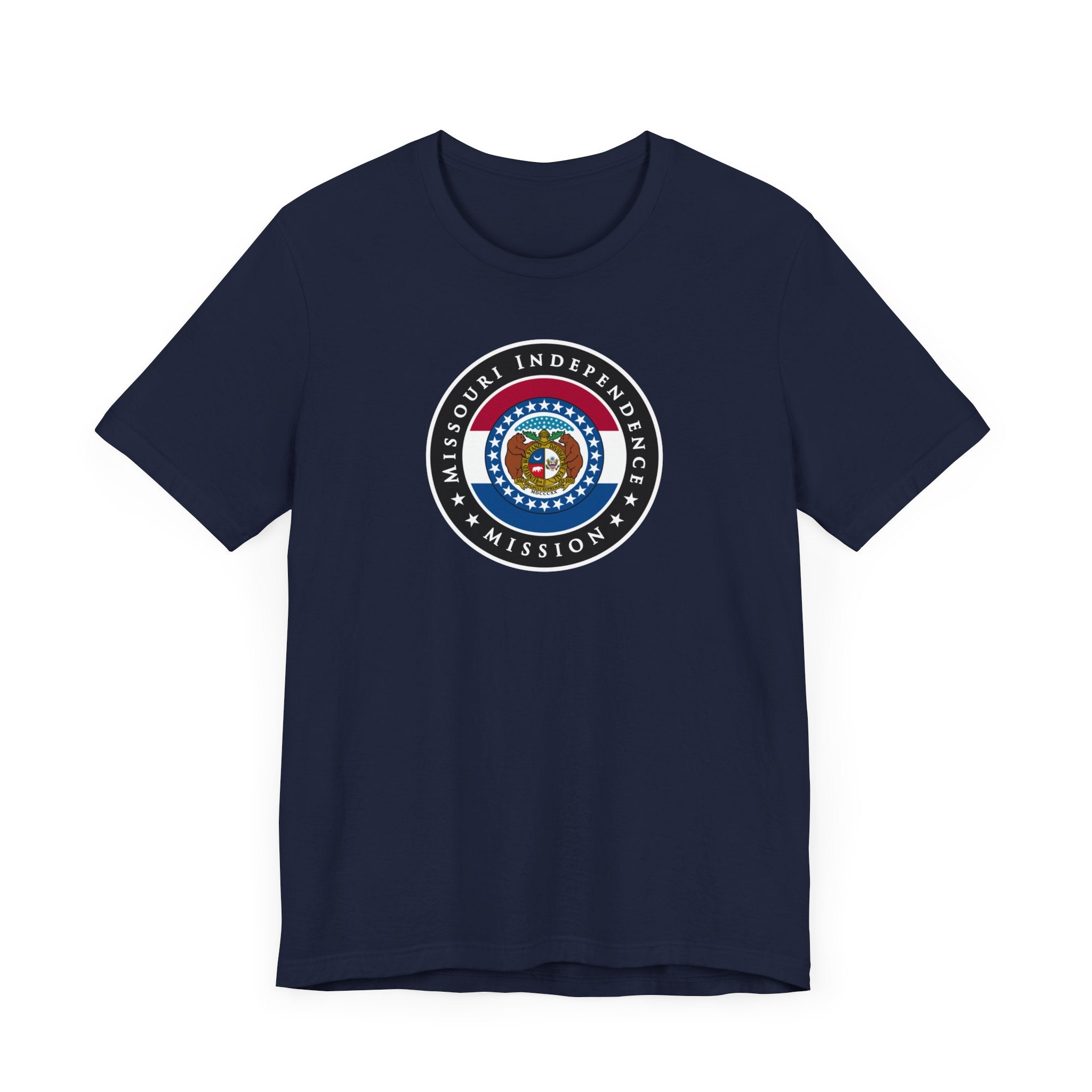Missouri Independence Mission State Flag Logo (Black Border) T-shirt - Mission Wishlist - LDS Missionary Gift Store