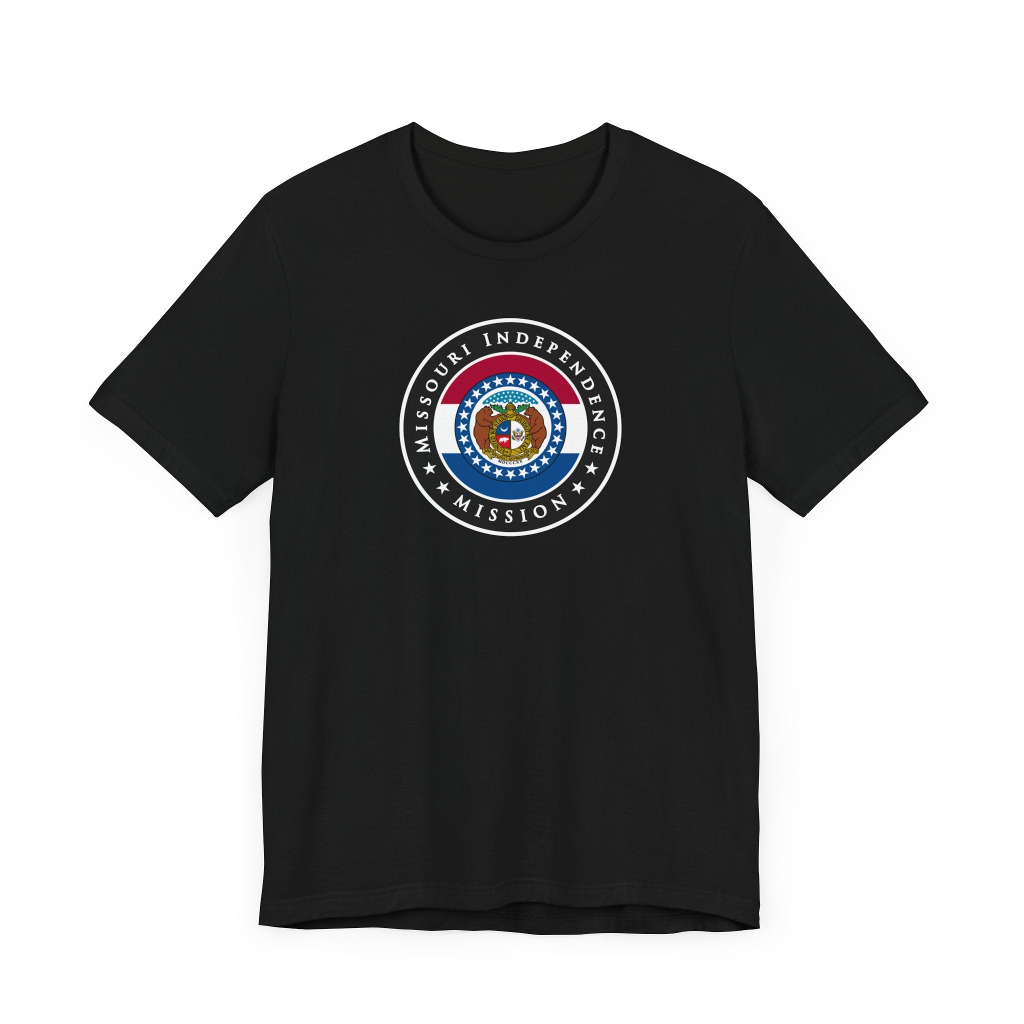 Missouri Independence Mission State Flag Logo (Black Border) T-shirt - Mission Wishlist - LDS Missionary Gift Store