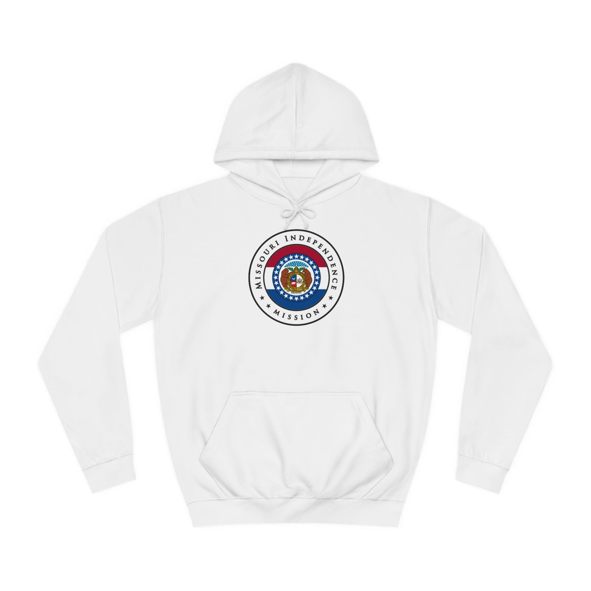 Missouri Independence Mission State Flag Logo (White Border) College Hoodie - Mission Wishlist - LDS Missionary Gift Store