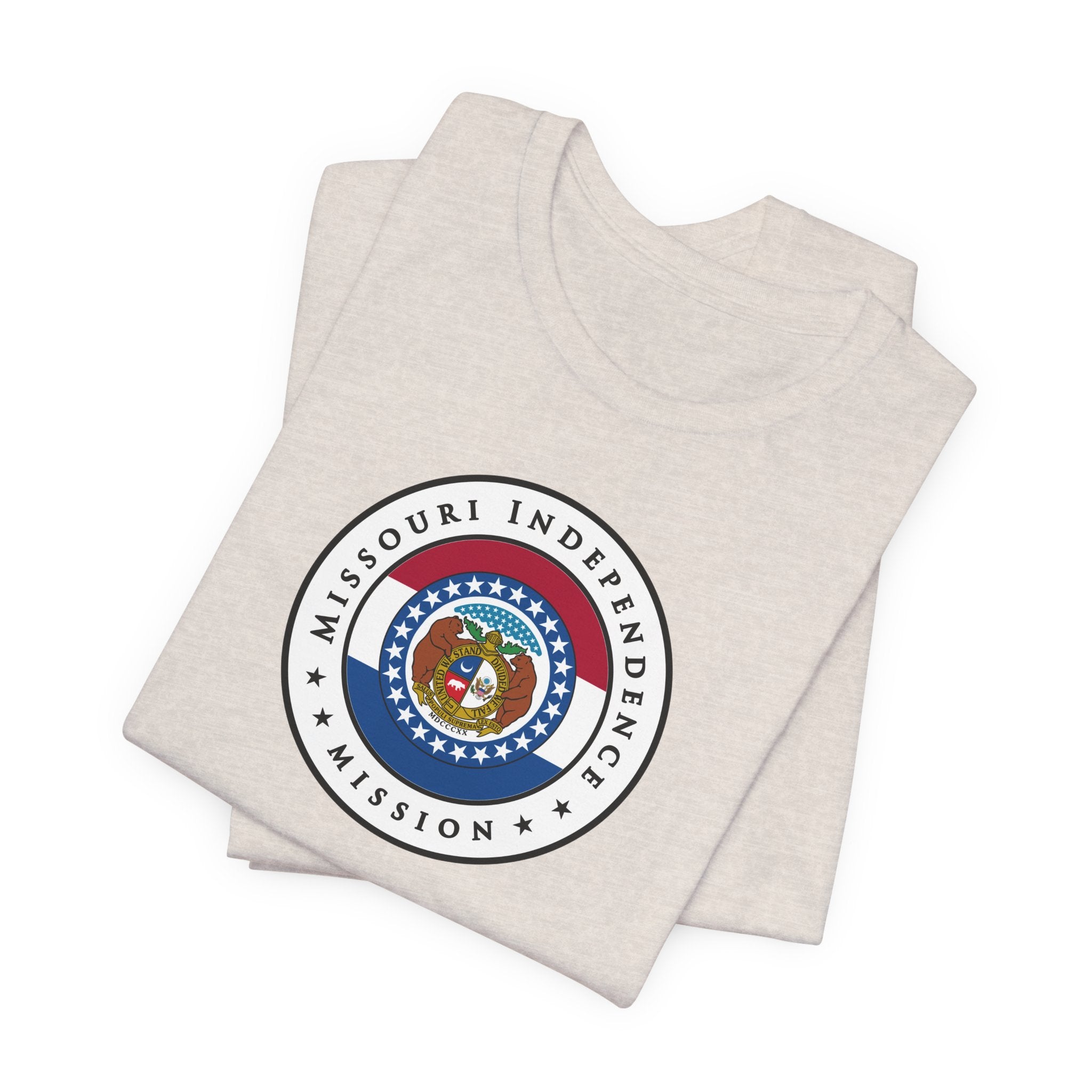 Missouri Independence Mission State Flag Logo (White Border) T-shirt - Mission Wishlist - LDS Missionary Gift Store