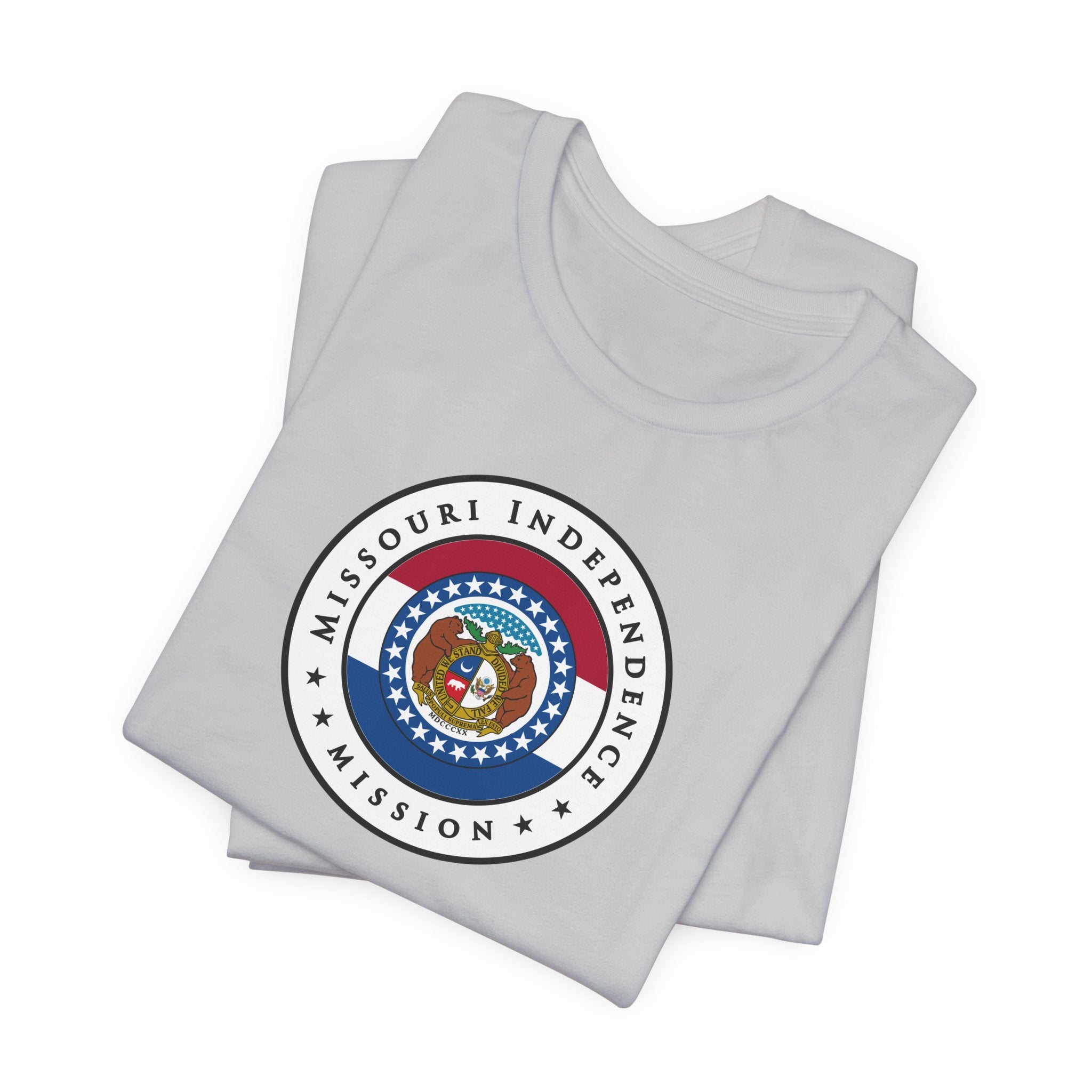 Missouri Independence Mission State Flag Logo (White Border) T-shirt - Mission Wishlist - LDS Missionary Gift Store