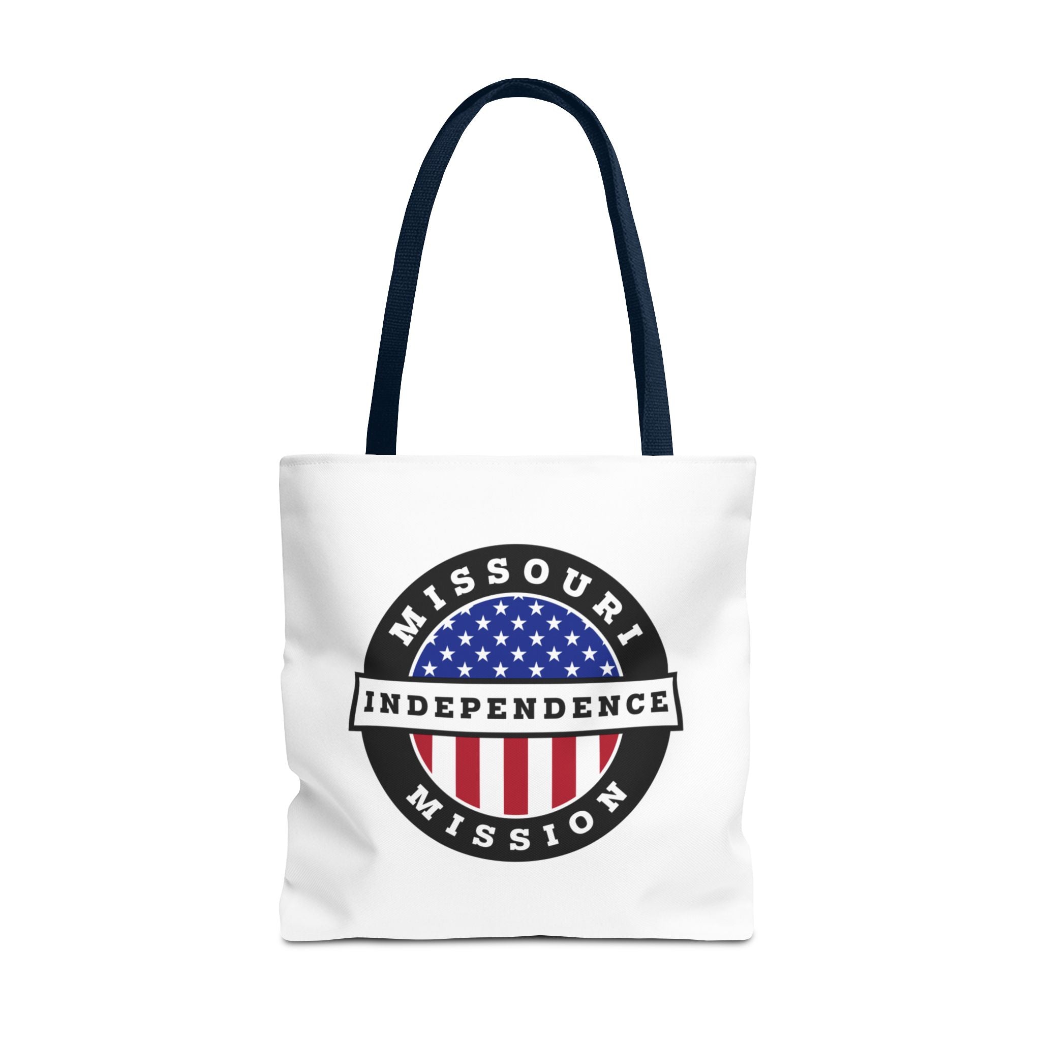 Missouri Independence Mission USA Flag Logo Tote Bag White - Mission Wishlist - LDS Missionary Gift Store