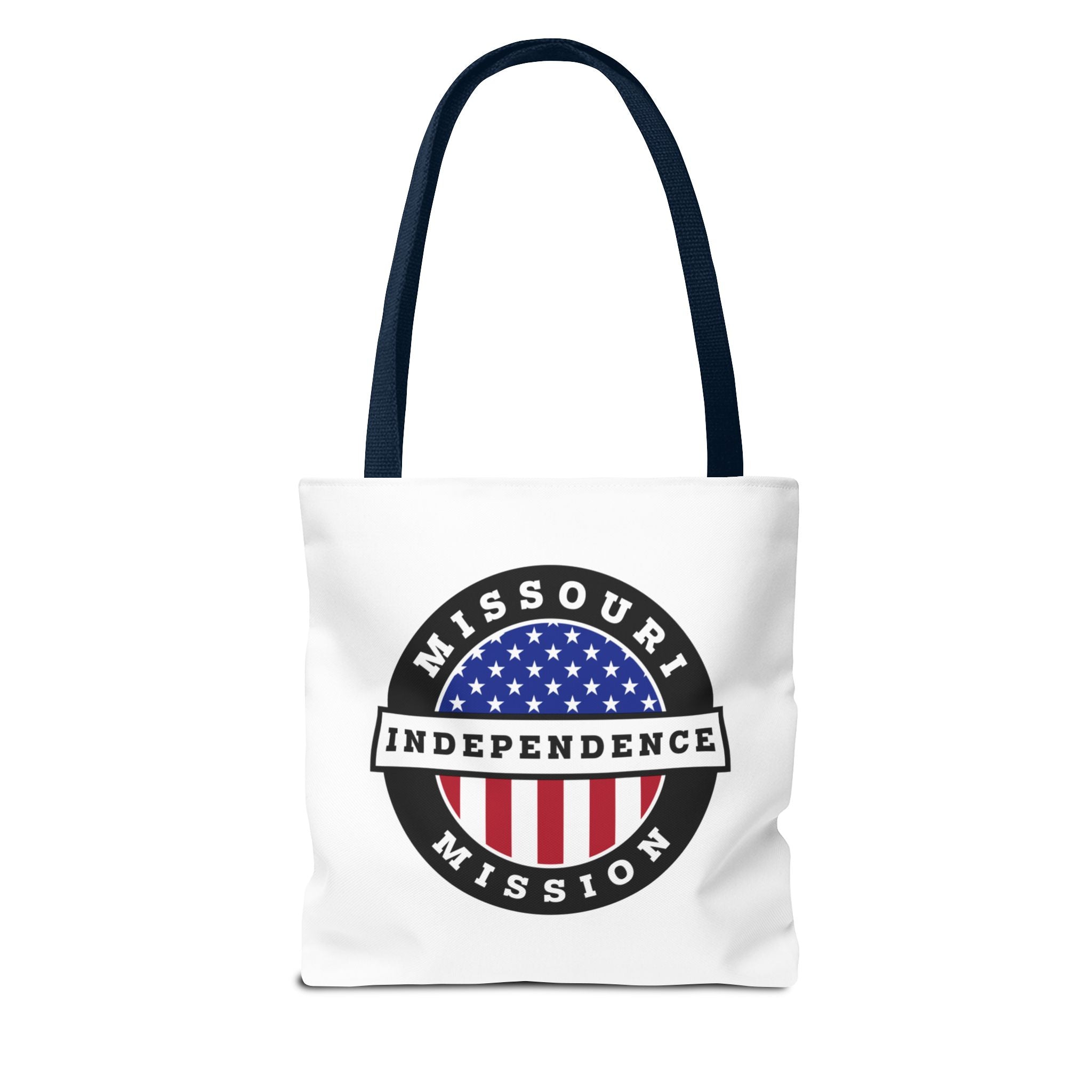 Missouri Independence Mission USA Flag Logo Tote Bag White - Mission Wishlist - LDS Missionary Gift Store