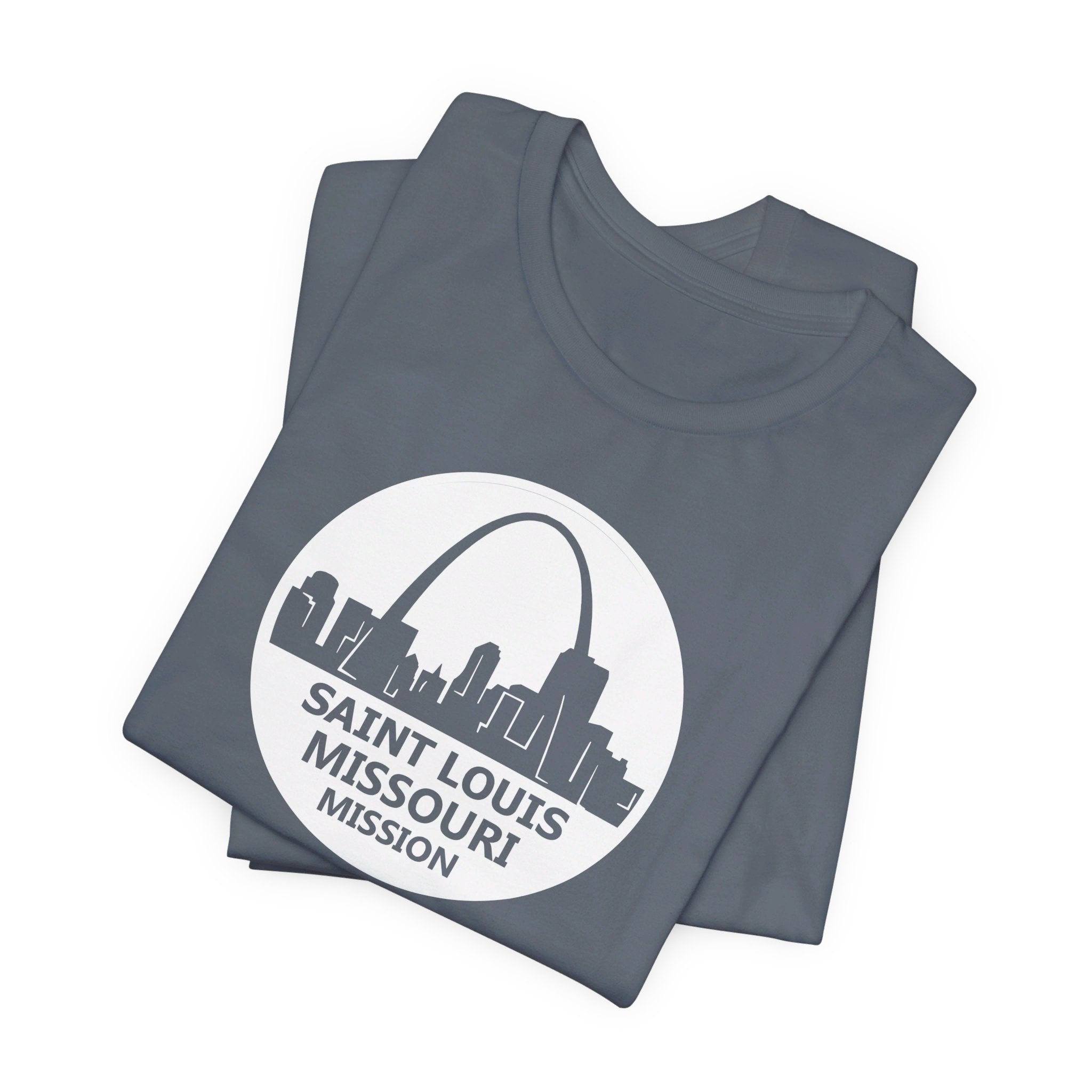 Missouri Saint Louis Mission Circular Monochrome Logo T-Shirt - Mission Wishlist - LDS Missionary Gift Store