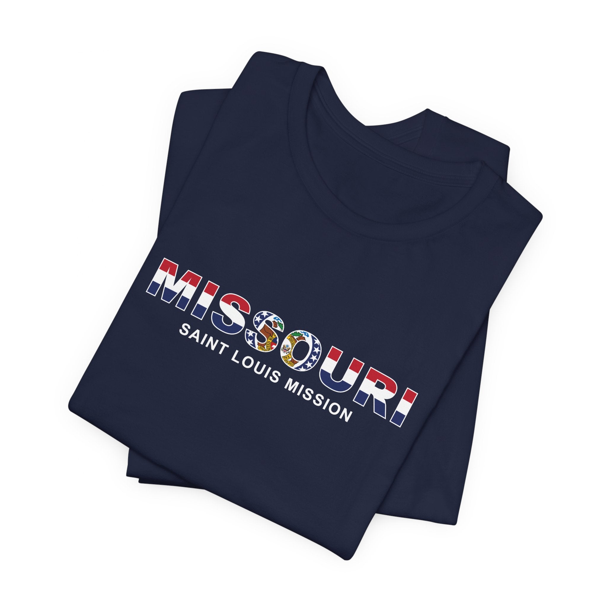 Missouri Saint Louis Mission Flag Title T-shirt - Mission Wishlist - LDS Missionary Gift Store