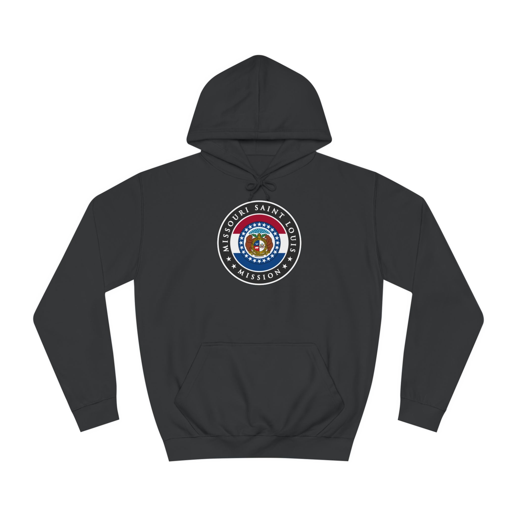Missouri Saint Louis Mission State Flag Logo (Black Border) College Hoodie - Mission Wishlist - LDS Missionary Gift Store