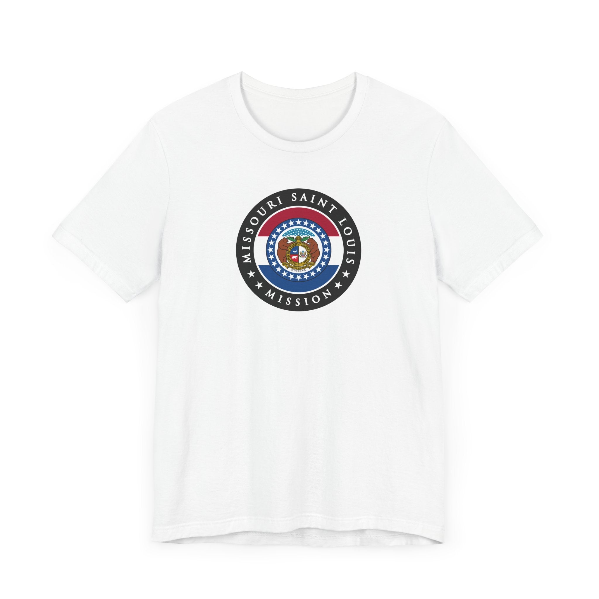 Missouri Saint Louis Mission State Flag Logo (Black Border) T-shirt - Mission Wishlist - LDS Missionary Gift Store