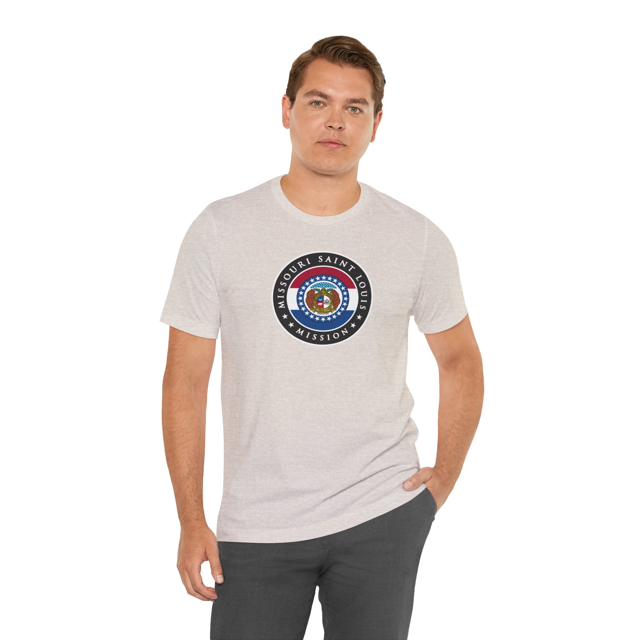 Missouri Saint Louis Mission State Flag Logo (Black Border) T-shirt - Mission Wishlist - LDS Missionary Gift Store