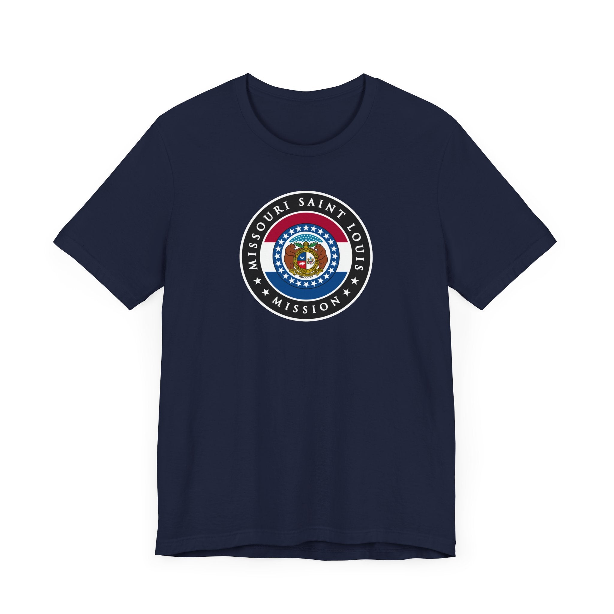 Missouri Saint Louis Mission State Flag Logo (Black Border) T-shirt - Mission Wishlist - LDS Missionary Gift Store