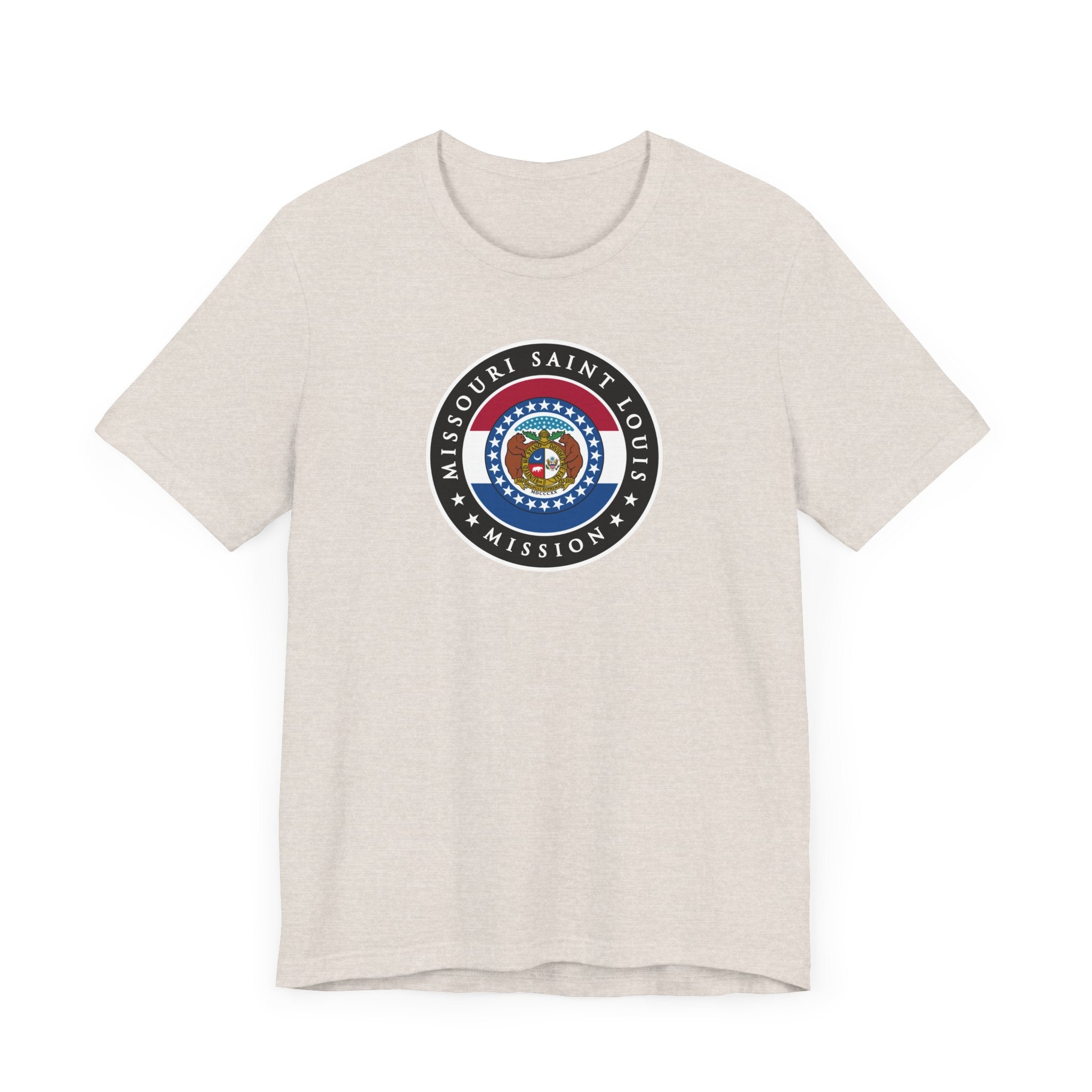 Missouri Saint Louis Mission State Flag Logo (Black Border) T-shirt - Mission Wishlist - LDS Missionary Gift Store