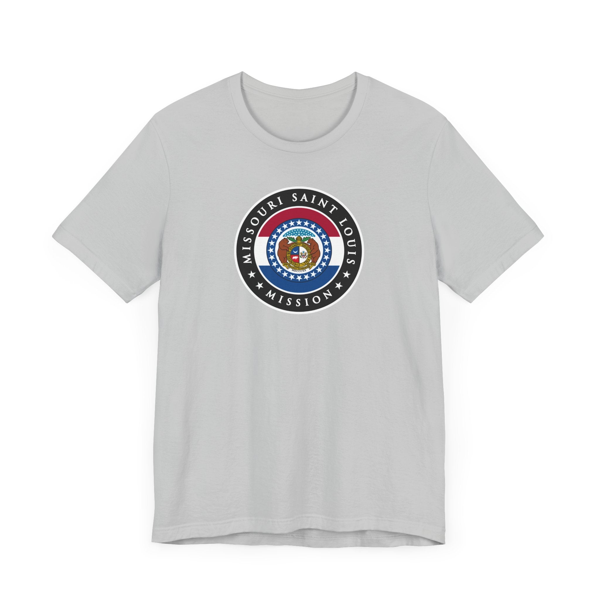 Missouri Saint Louis Mission State Flag Logo (Black Border) T-shirt - Mission Wishlist - LDS Missionary Gift Store
