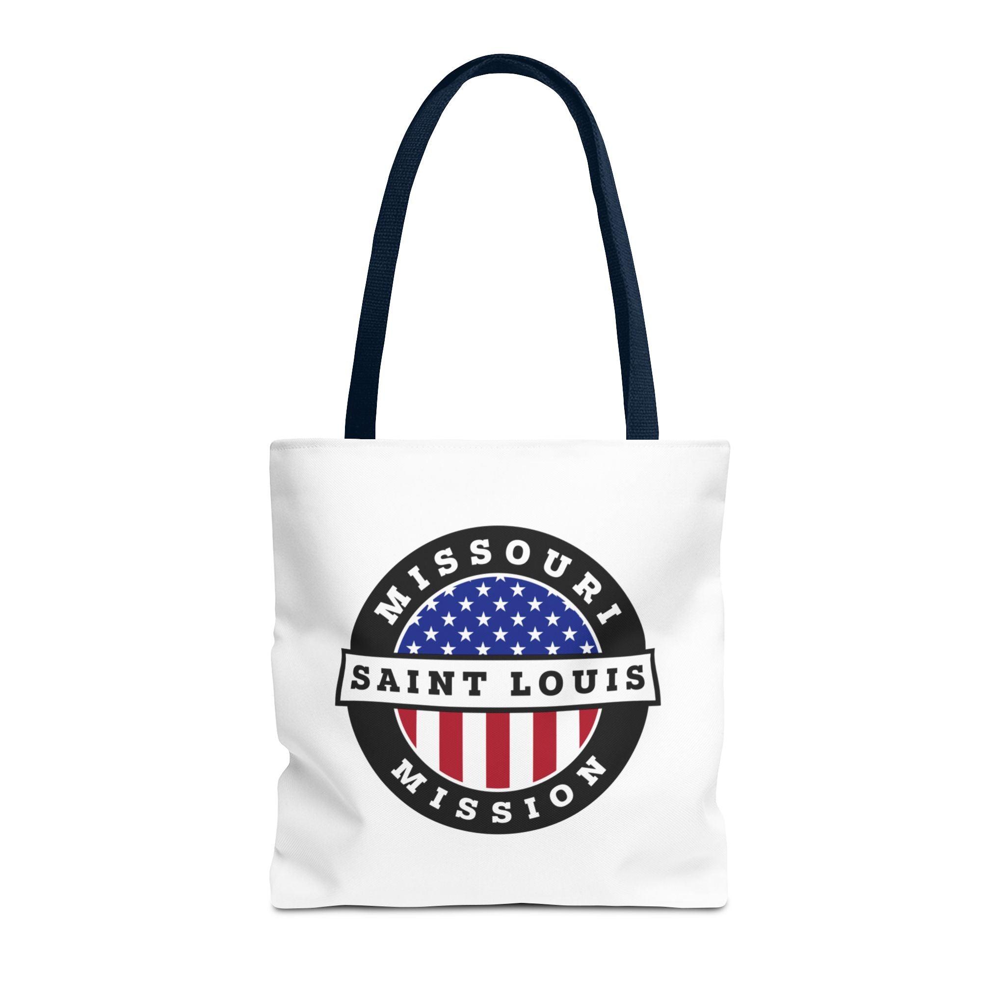 Missouri Saint Louis Mission USA Flag Logo Tote Bag White - Mission Wishlist - LDS Missionary Gift Store
