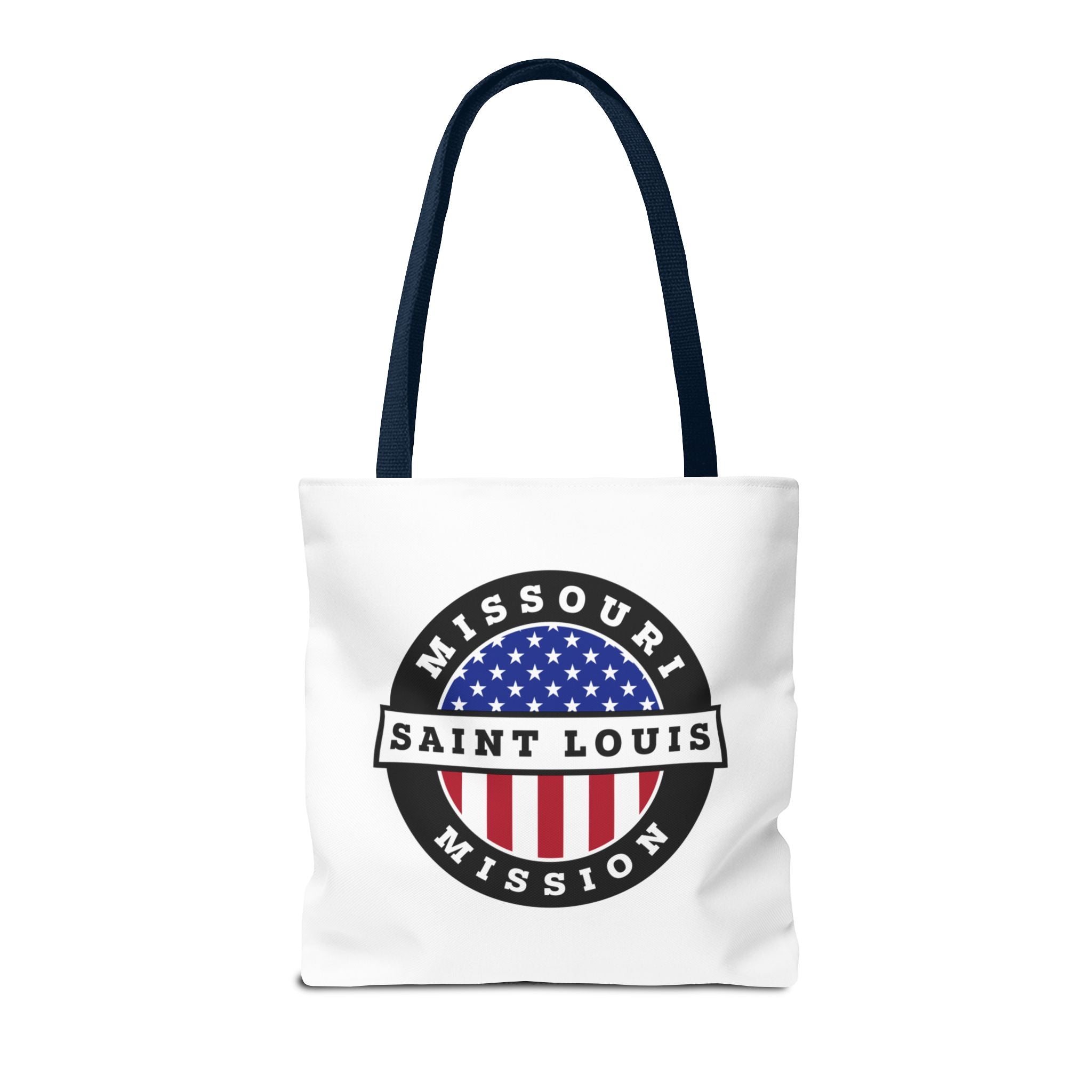 Missouri Saint Louis Mission USA Flag Logo Tote Bag White - Mission Wishlist - LDS Missionary Gift Store
