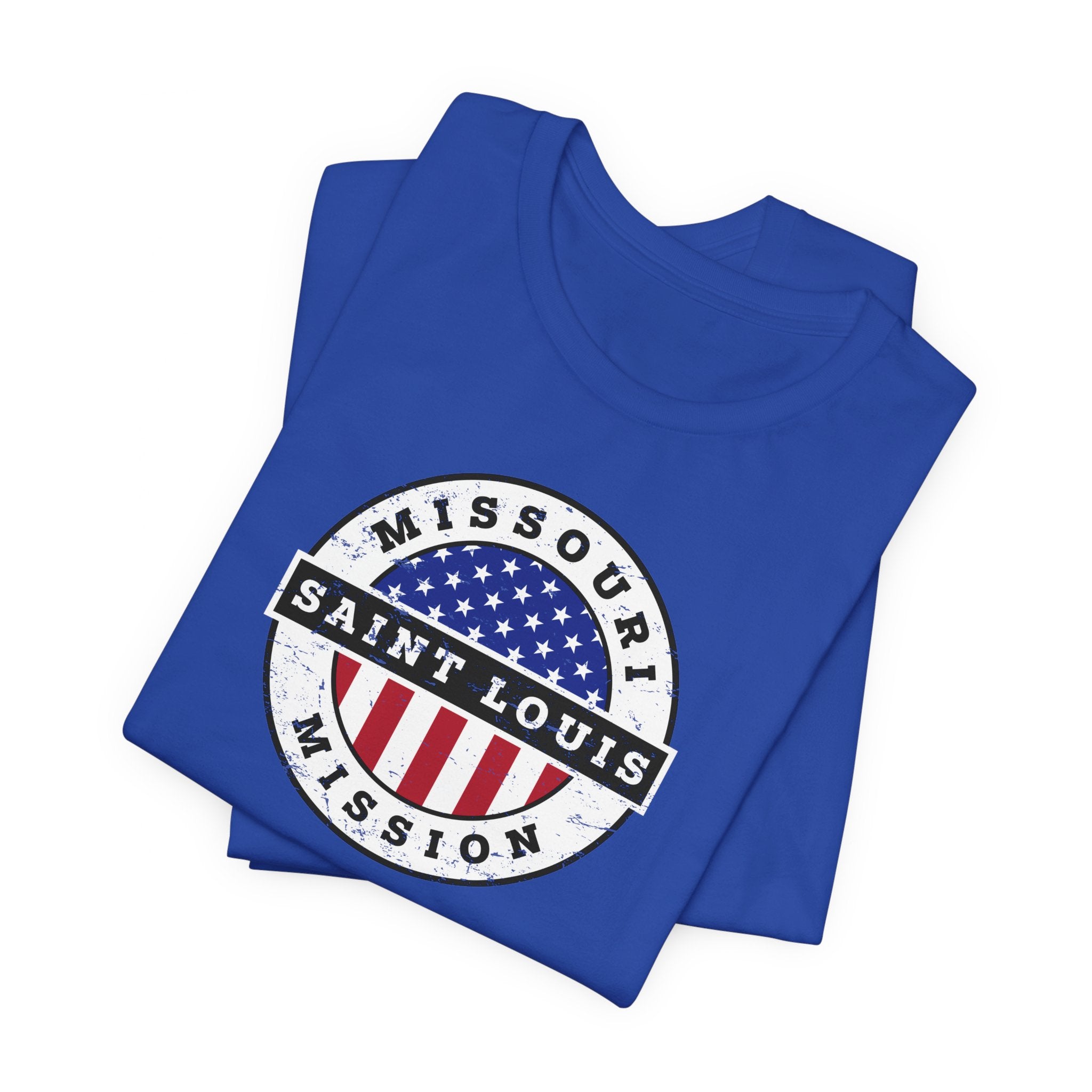 Missouri Saint Louis Mission Vintage Circular USA Flag T-Shirt - Mission Wishlist - LDS Missionary Gift Store