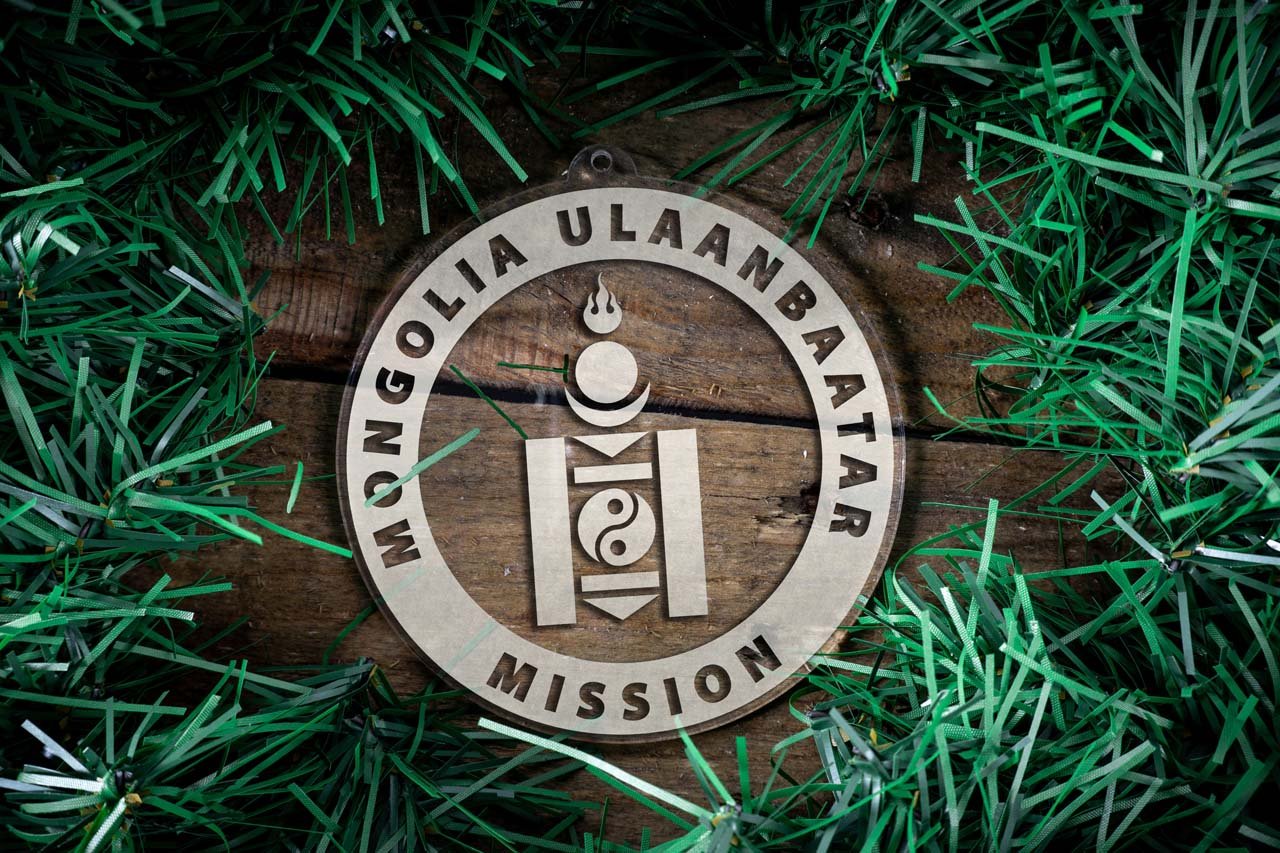 Mongolia Ulaanbaatar Mission Christmas Ornament - Latter-Day Saint LDS Missionary Gift - Book of Mormon
