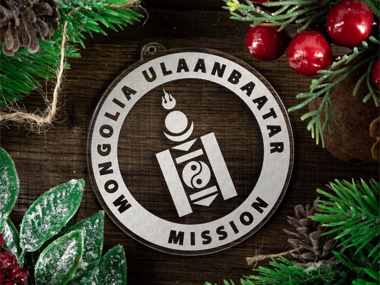 Mongolia Ulaanbaatar Mission Christmas Ornament - Latter-Day Saint LDS Missionary Gift - Book of Mormon