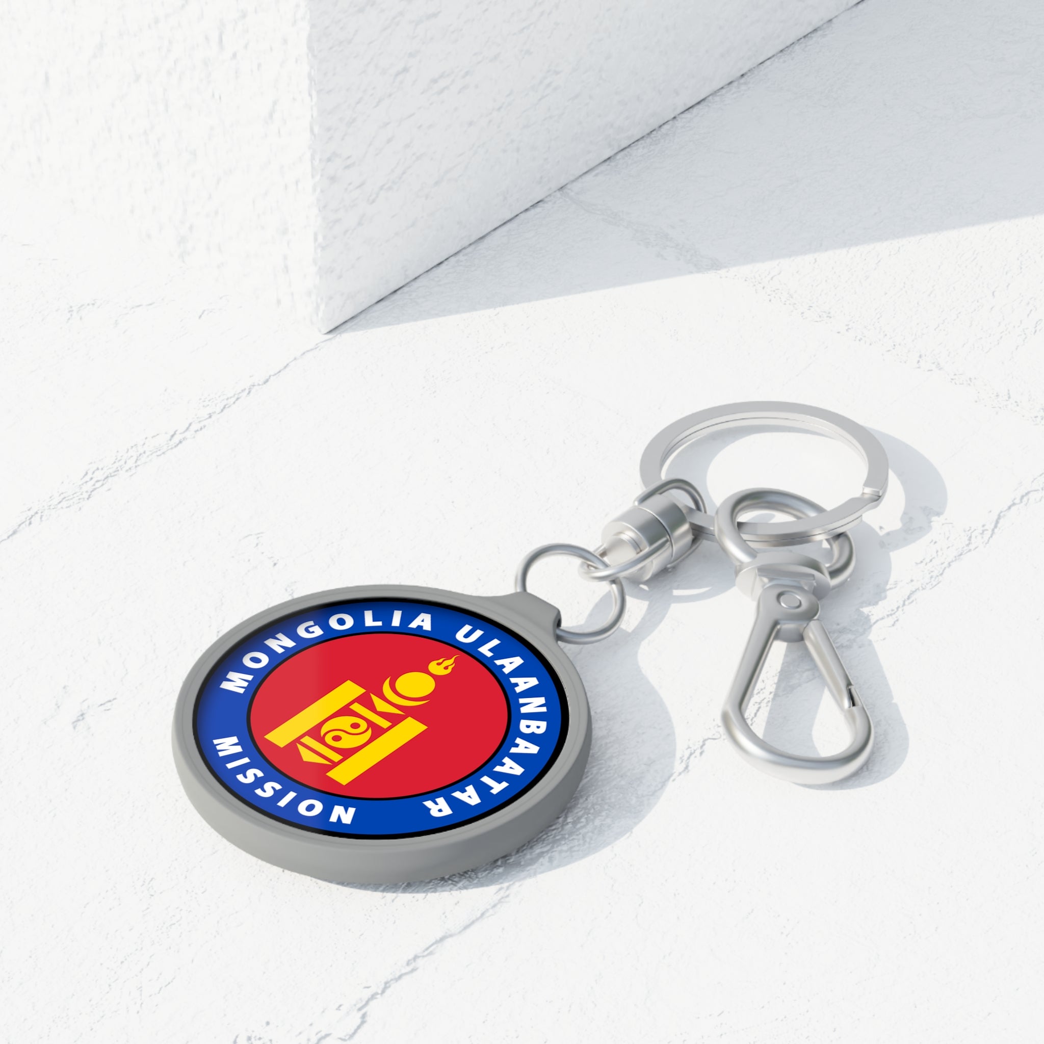 Mongolia Ulaanbaatar Mission Circle Flag Key Tag - Mission Wishlist - LDS Missionary Gift Store