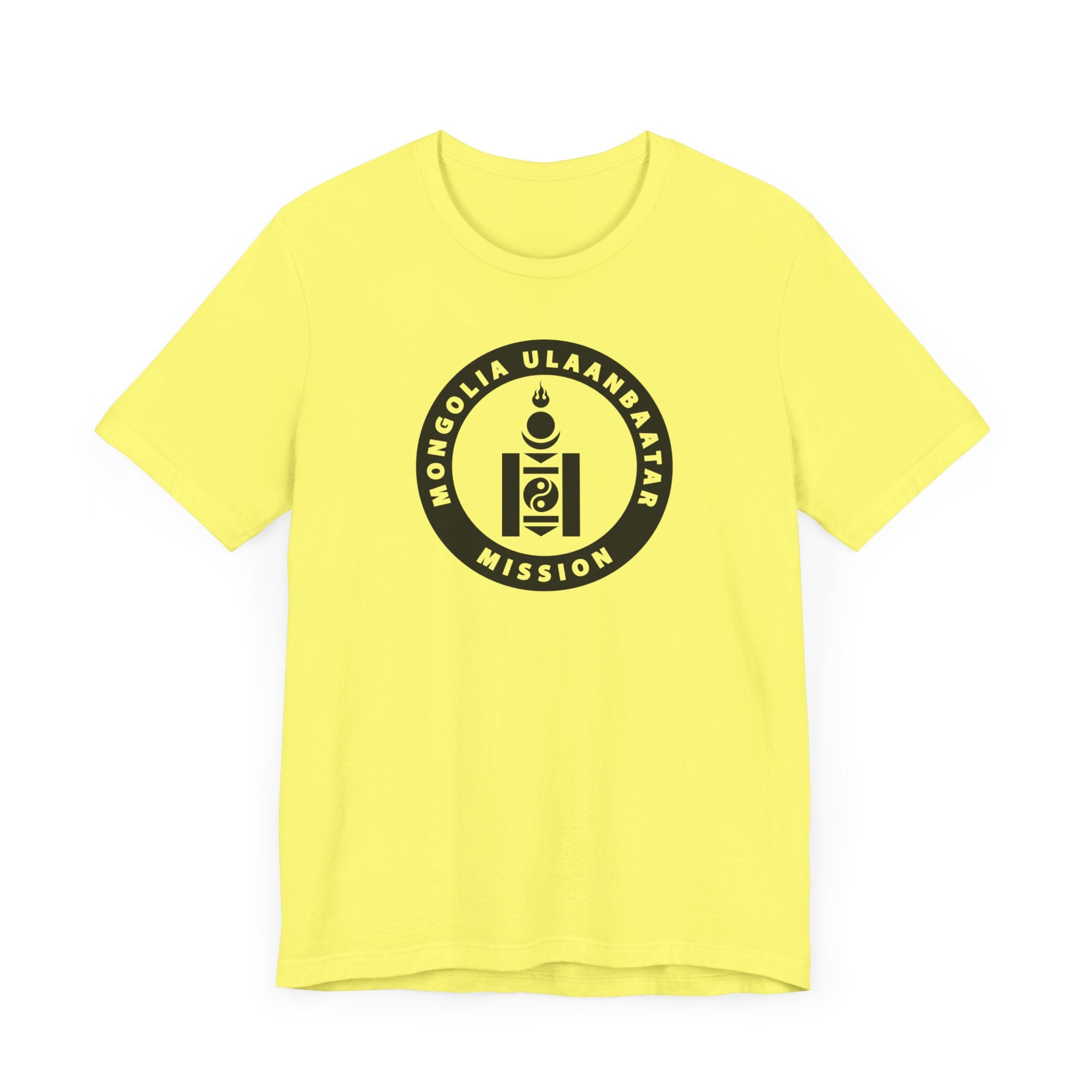 Mongolia Ulaanbaatar Mission Circular Monochrome Logo T-Shirt - Mission Wishlist - LDS Missionary Gift Store