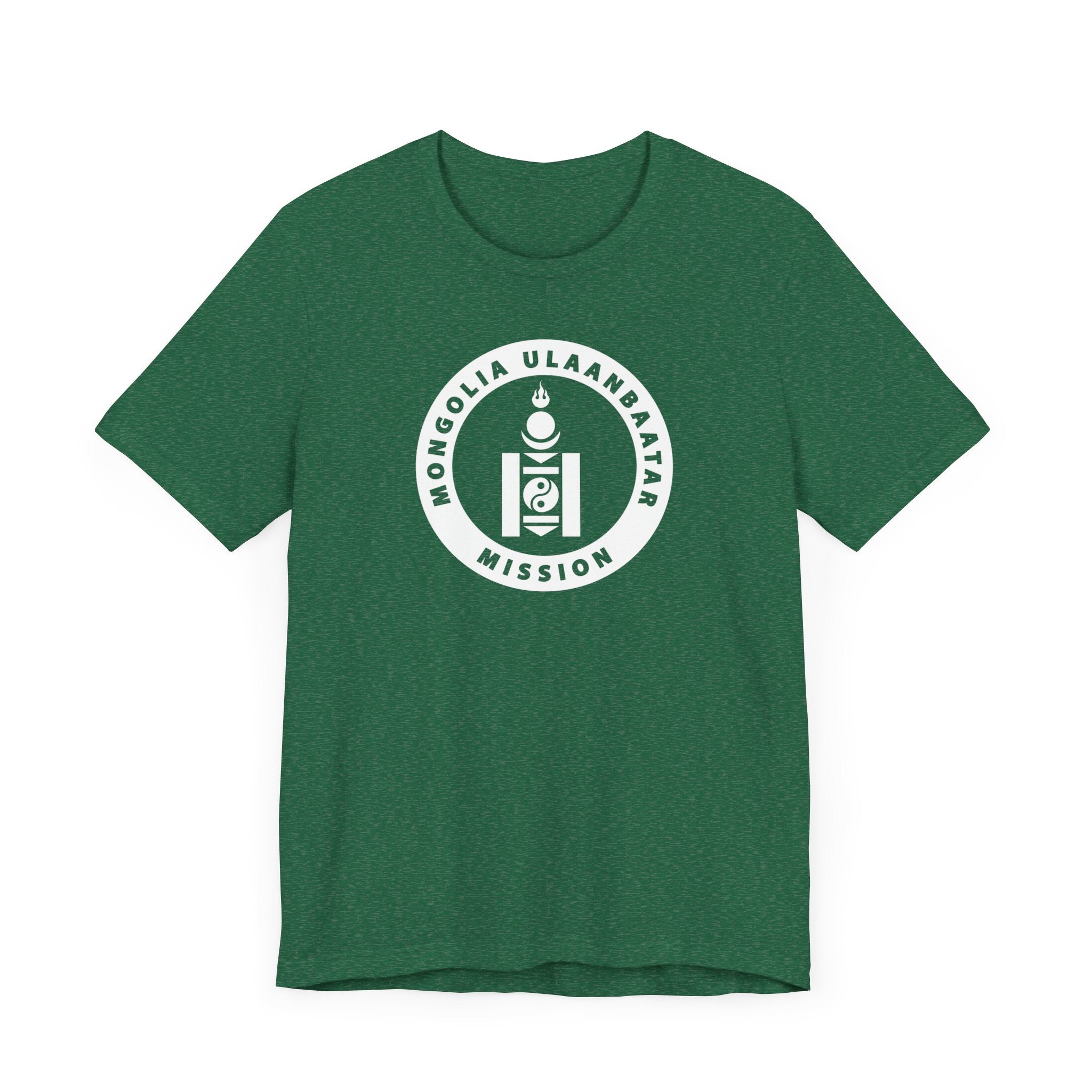 Mongolia Ulaanbaatar Mission Circular Monochrome Logo T-Shirt - Mission Wishlist - LDS Missionary Gift Store