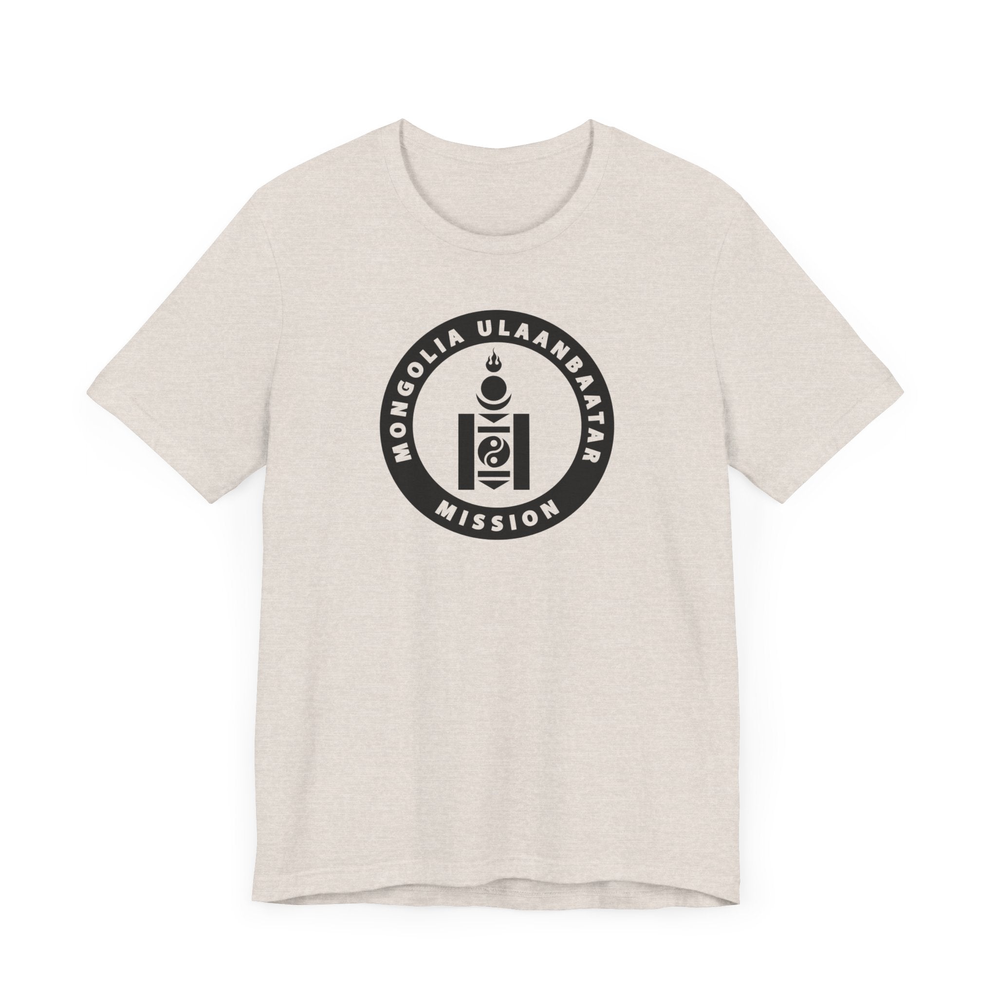 Mongolia Ulaanbaatar Mission Circular Monochrome Logo T-Shirt - Mission Wishlist - LDS Missionary Gift Store