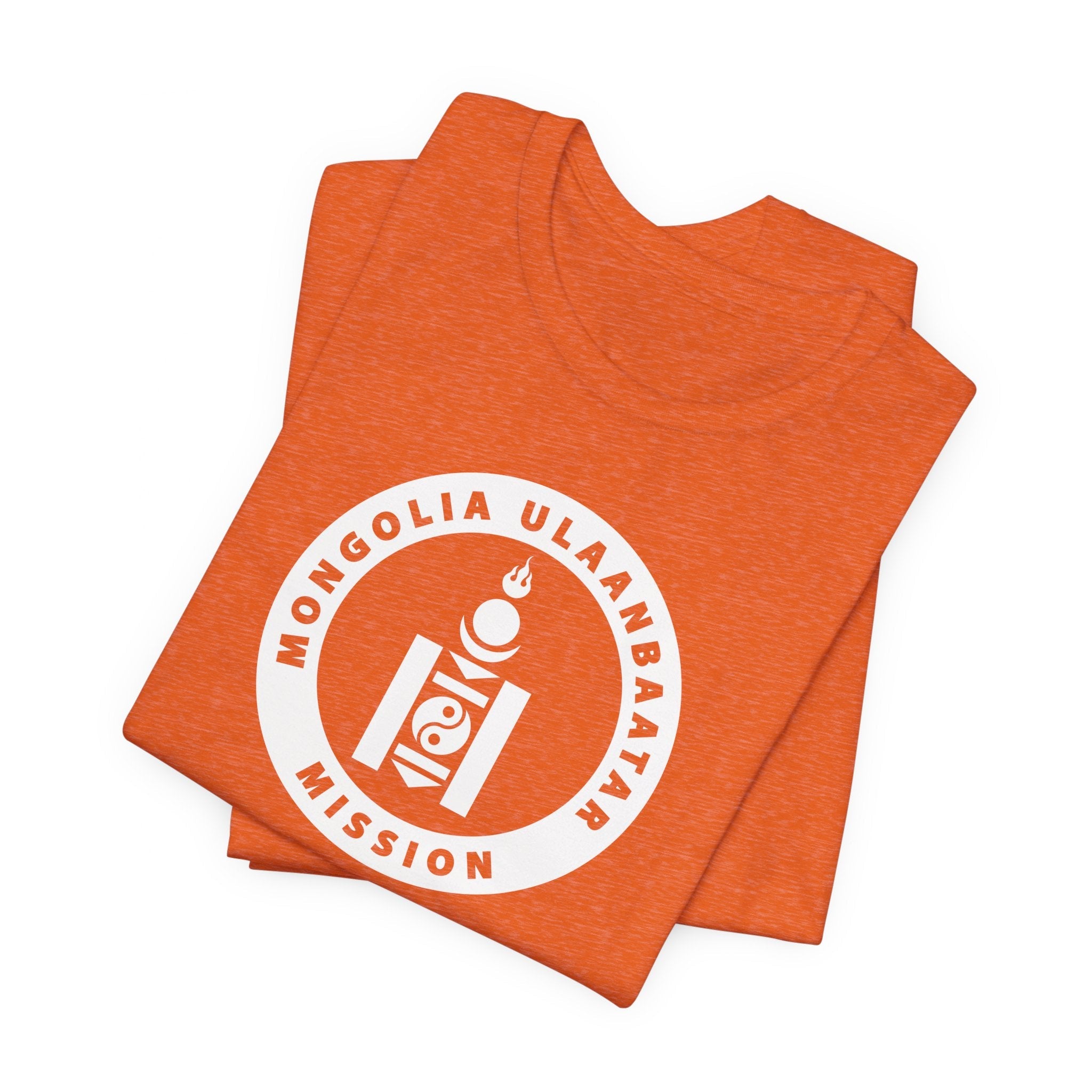 Mongolia Ulaanbaatar Mission Circular Monochrome Logo T-Shirt - Mission Wishlist - LDS Missionary Gift Store