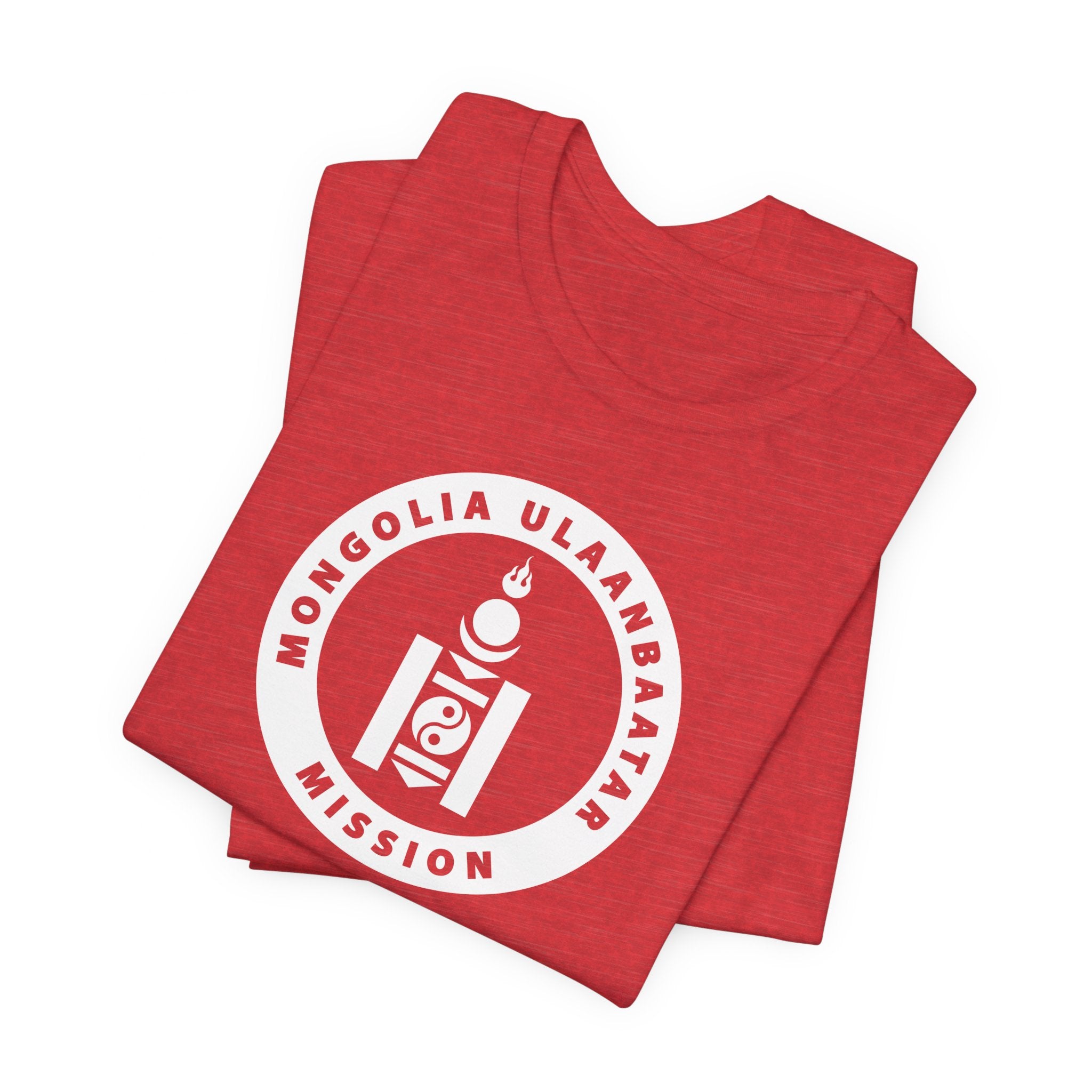 Mongolia Ulaanbaatar Mission Circular Monochrome Logo T-Shirt - Mission Wishlist - LDS Missionary Gift Store