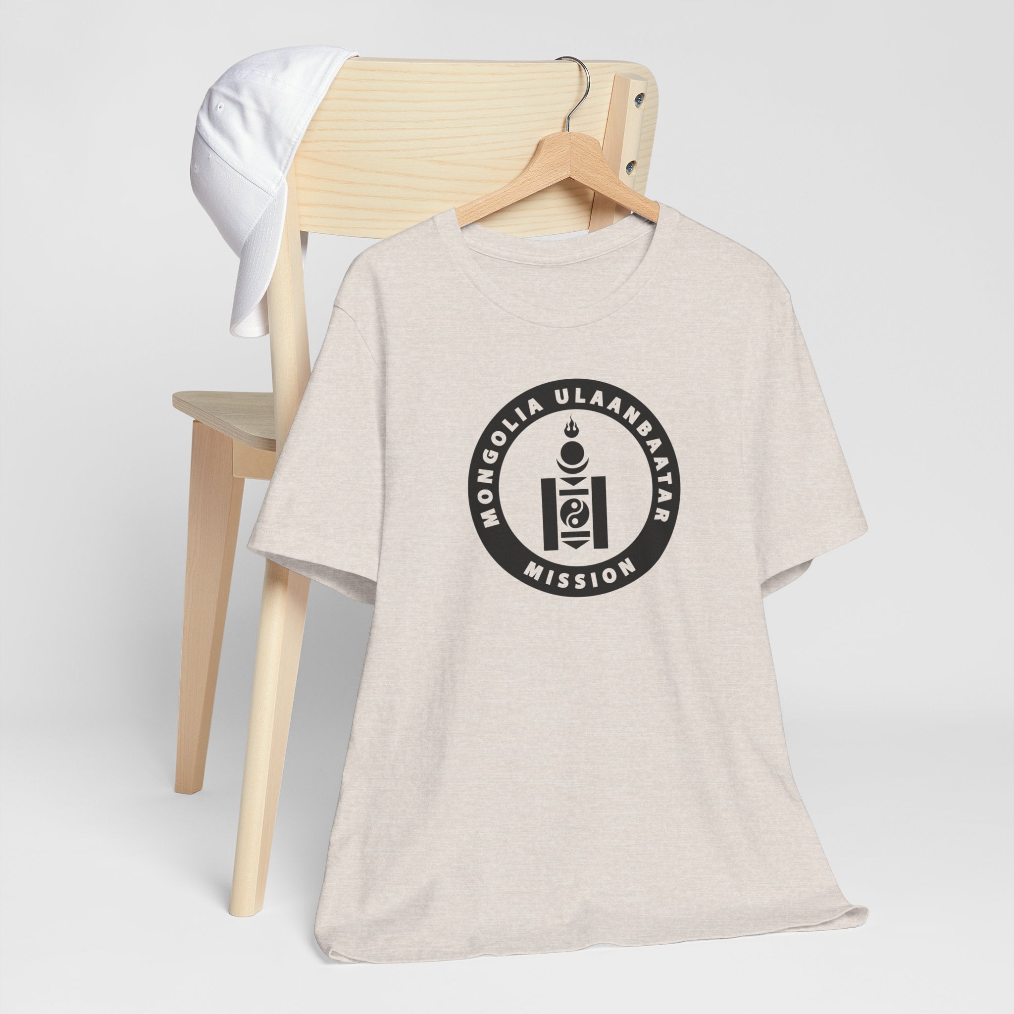 Mongolia Ulaanbaatar Mission Circular Monochrome Logo T-Shirt - Mission Wishlist - LDS Missionary Gift Store