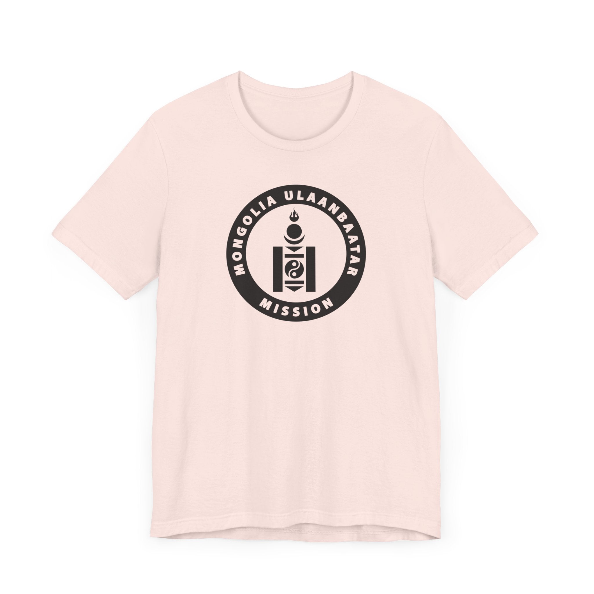 Mongolia Ulaanbaatar Mission Circular Monochrome Logo T-Shirt - Mission Wishlist - LDS Missionary Gift Store